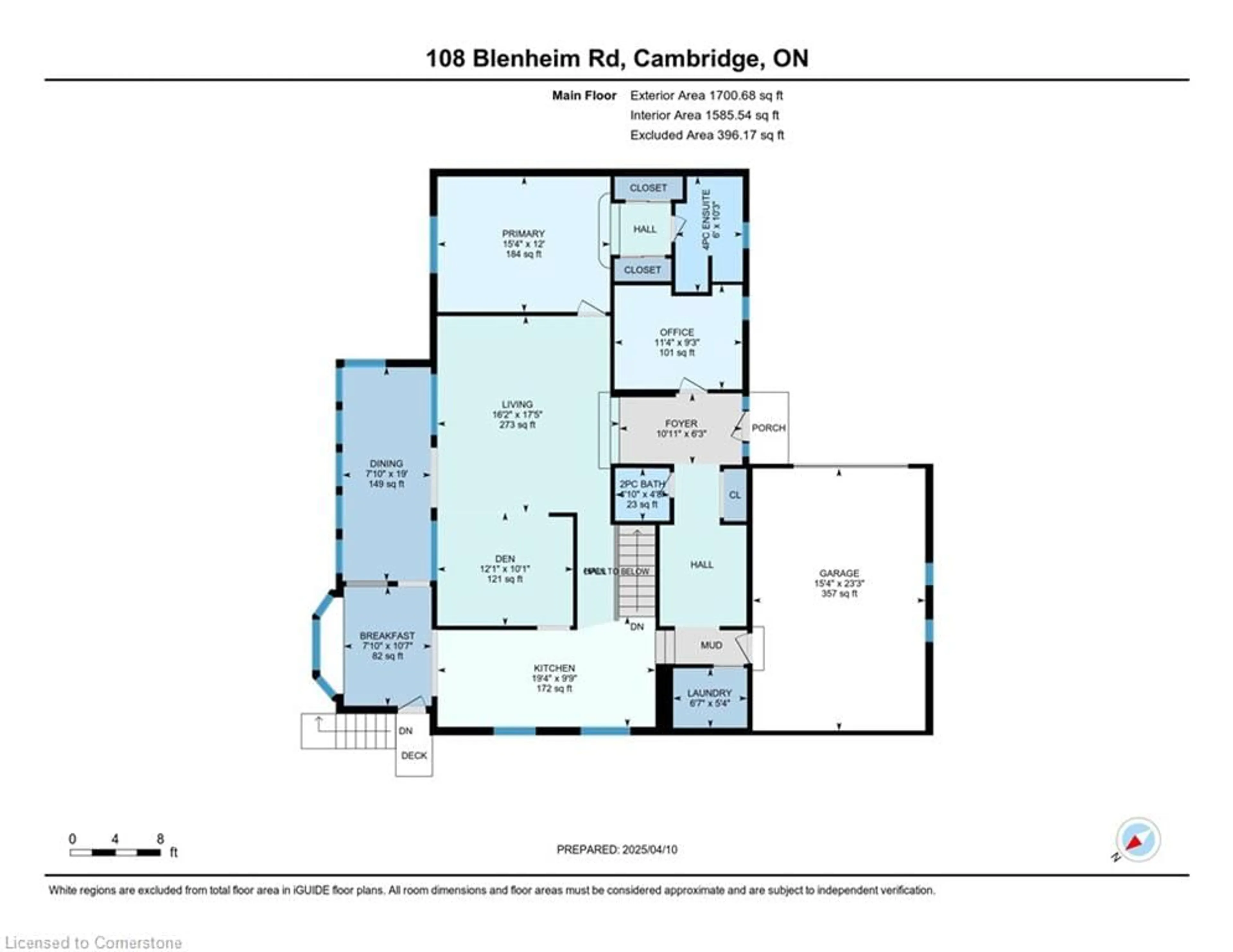 Floor plan for 108 Blenheim Rd, Cambridge Ontario N1S 1G1