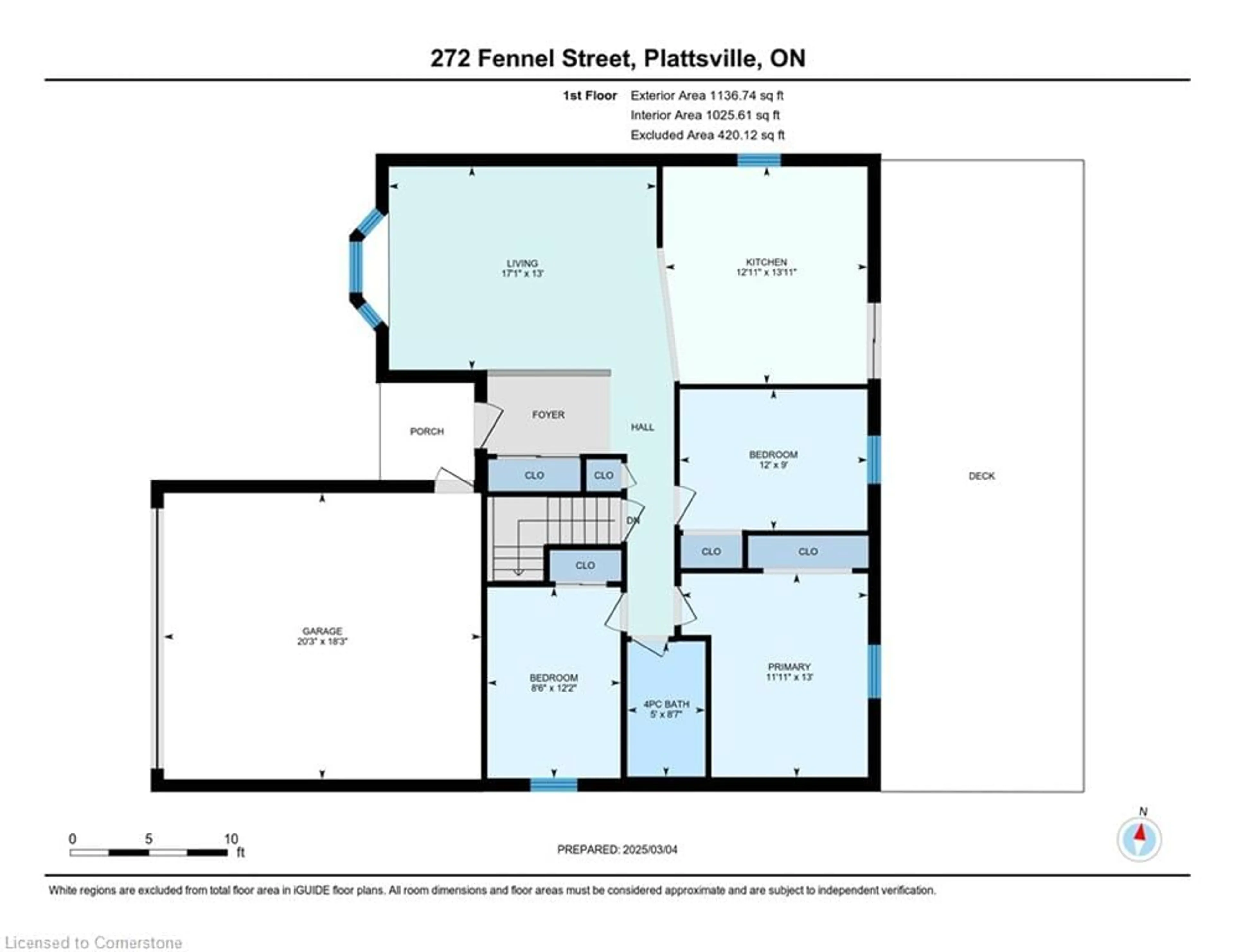 Floor plan for 272 Fennel St, Plattsville Ontario N0J 1S0