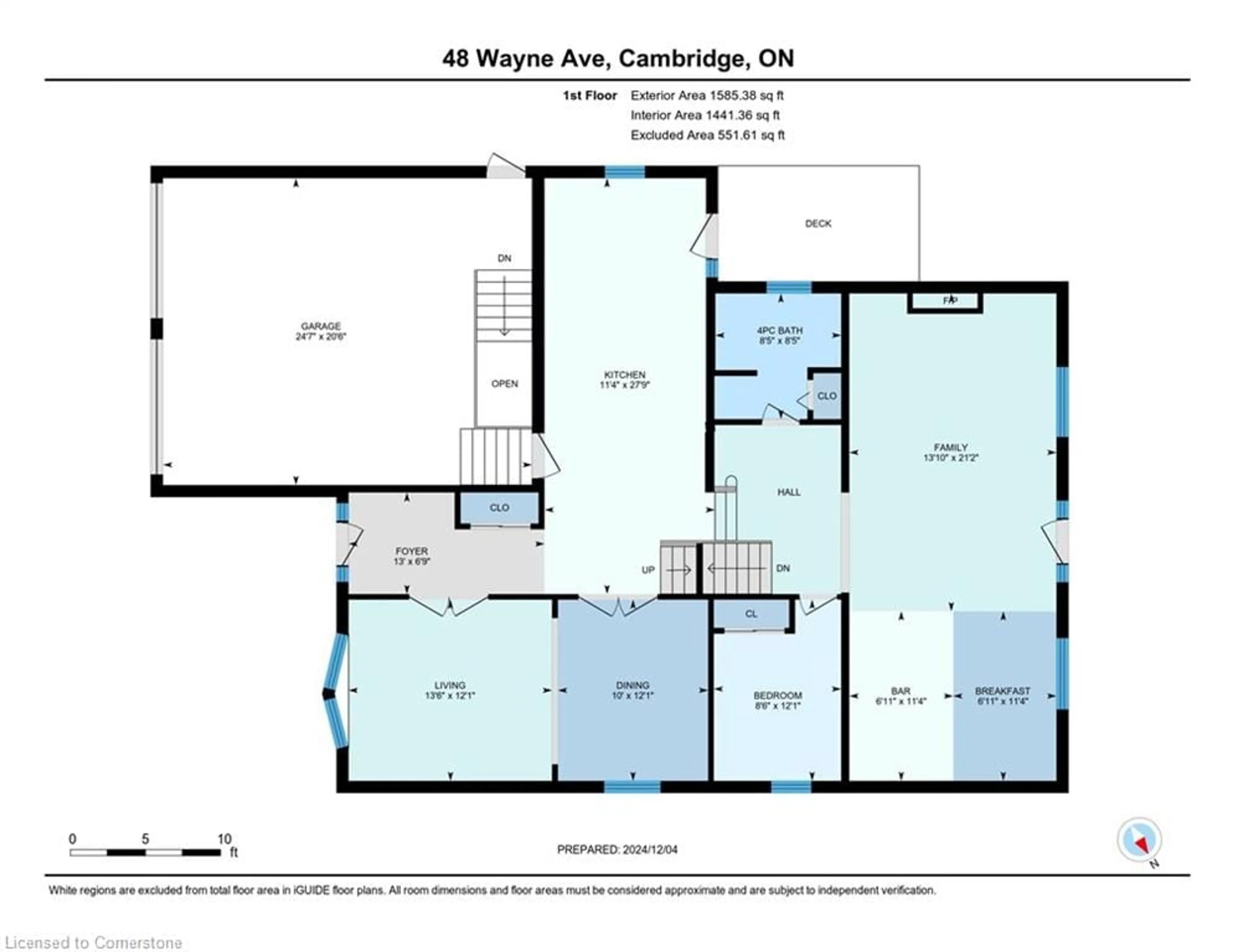 Floor plan for 48 Wayne Ave, Cambridge Ontario N1R 0B8