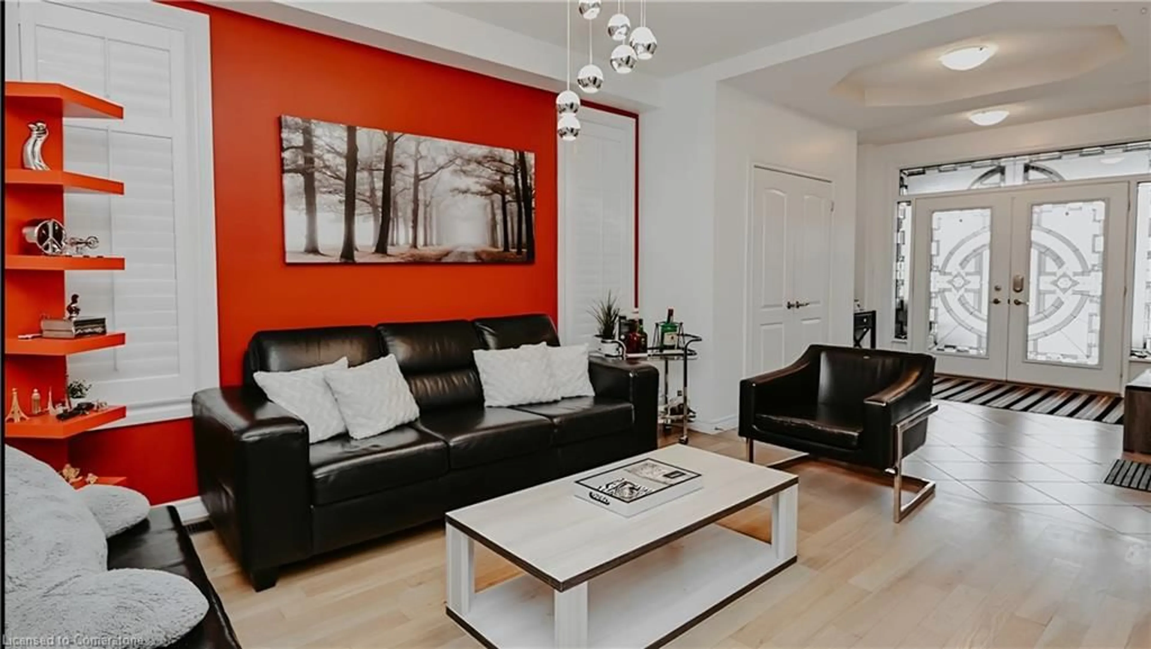 Living room with furniture, wood/laminate floor for 44 Alden St, Hannon Ontario L0R 1P0