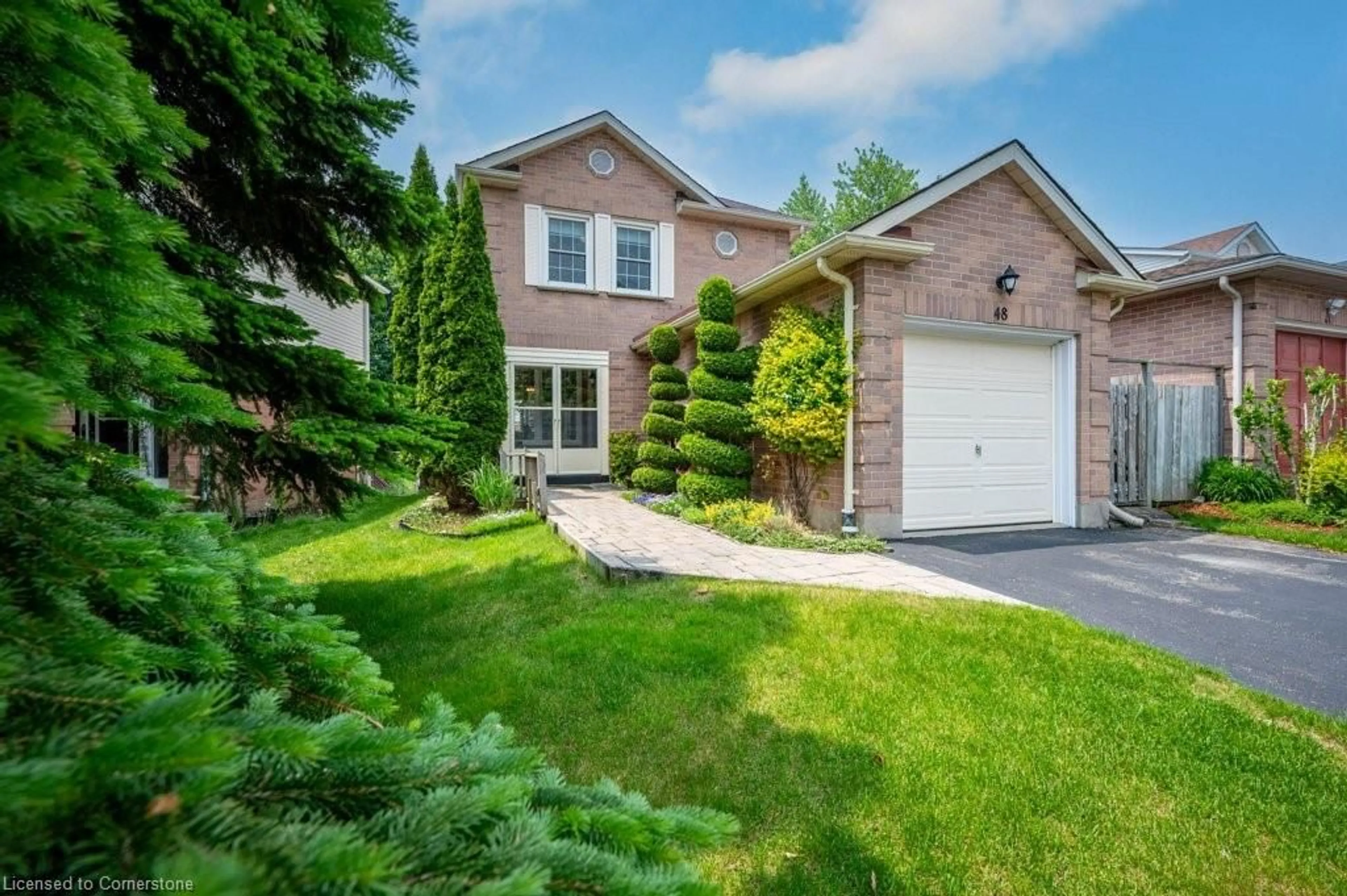Home with brick exterior material, street for 48 Resurrection Dr, Kitchener Ontario N2N 3C1
