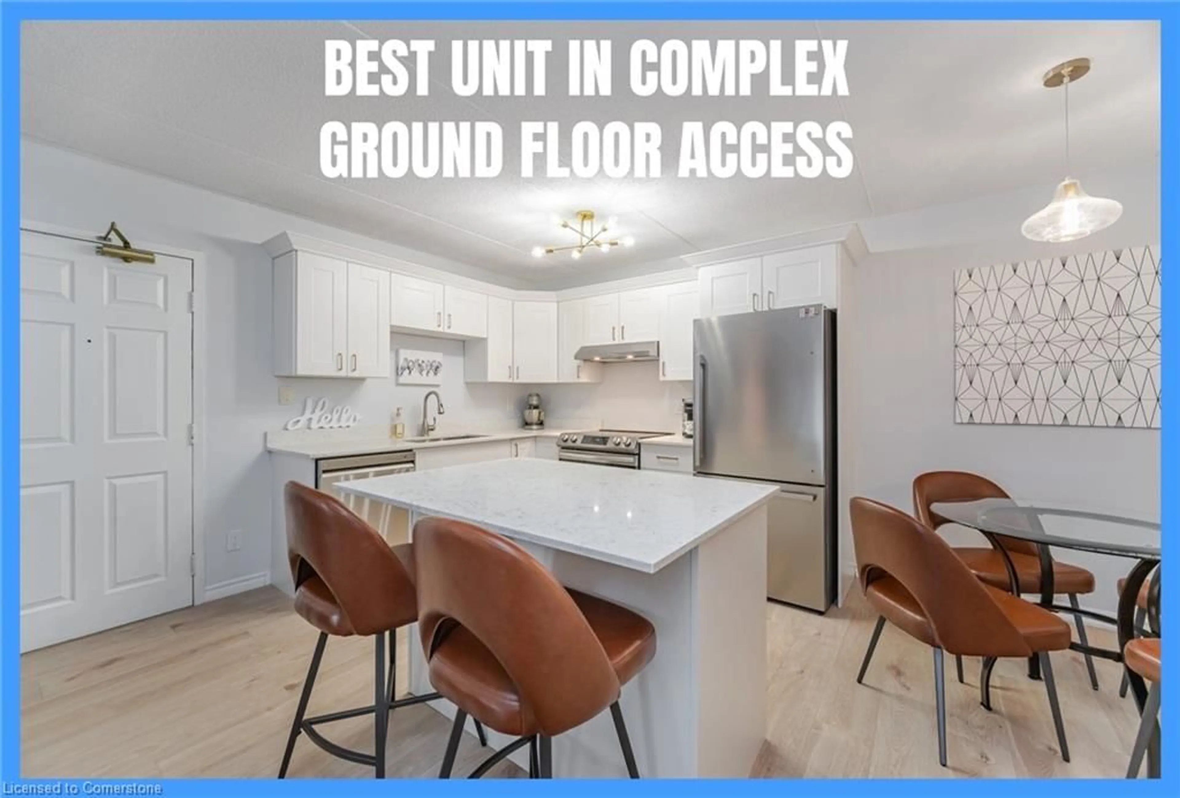 Open concept kitchen, ceramic/tile floor for 4005 Kilmer Dr #104, Burlington Ontario L7M 4M2