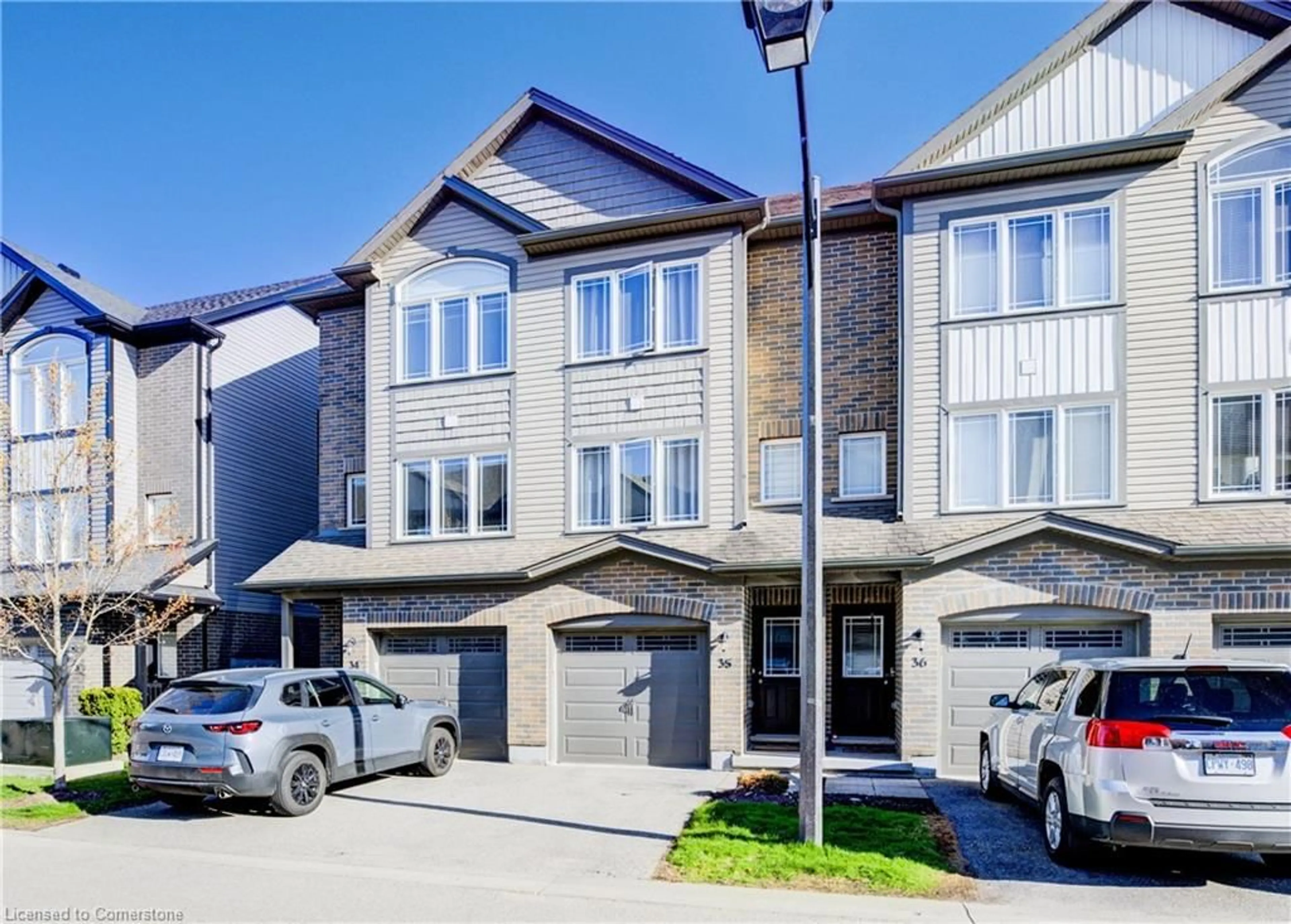 A pic from outside/outdoor area/front of a property/back of a property/a pic from drone, street for 12 Poplar Dr #35, Cambridge Ontario N3C 0G4