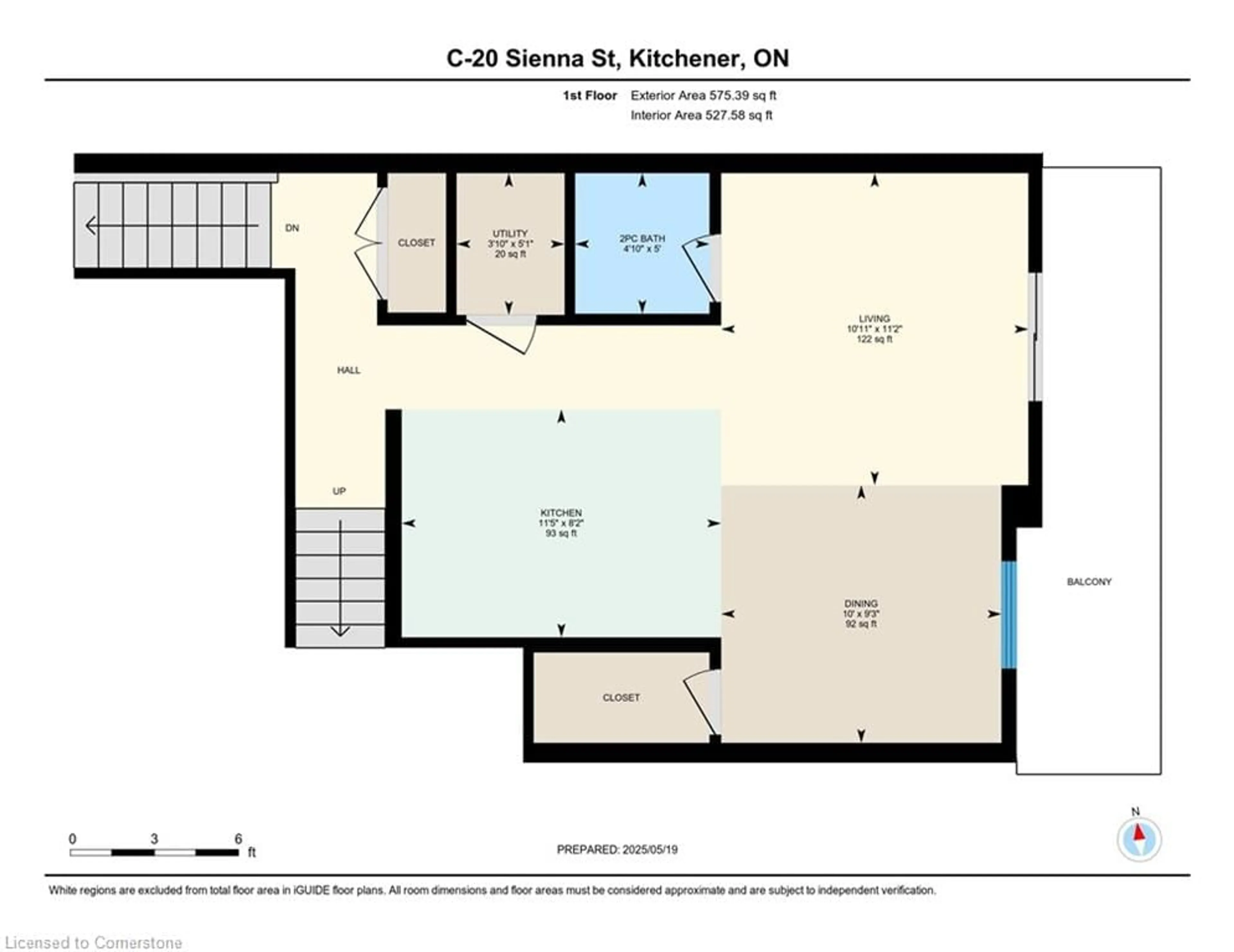 Floor plan for 20 Sienna St #C, Kitchener Ontario N2R 1P7