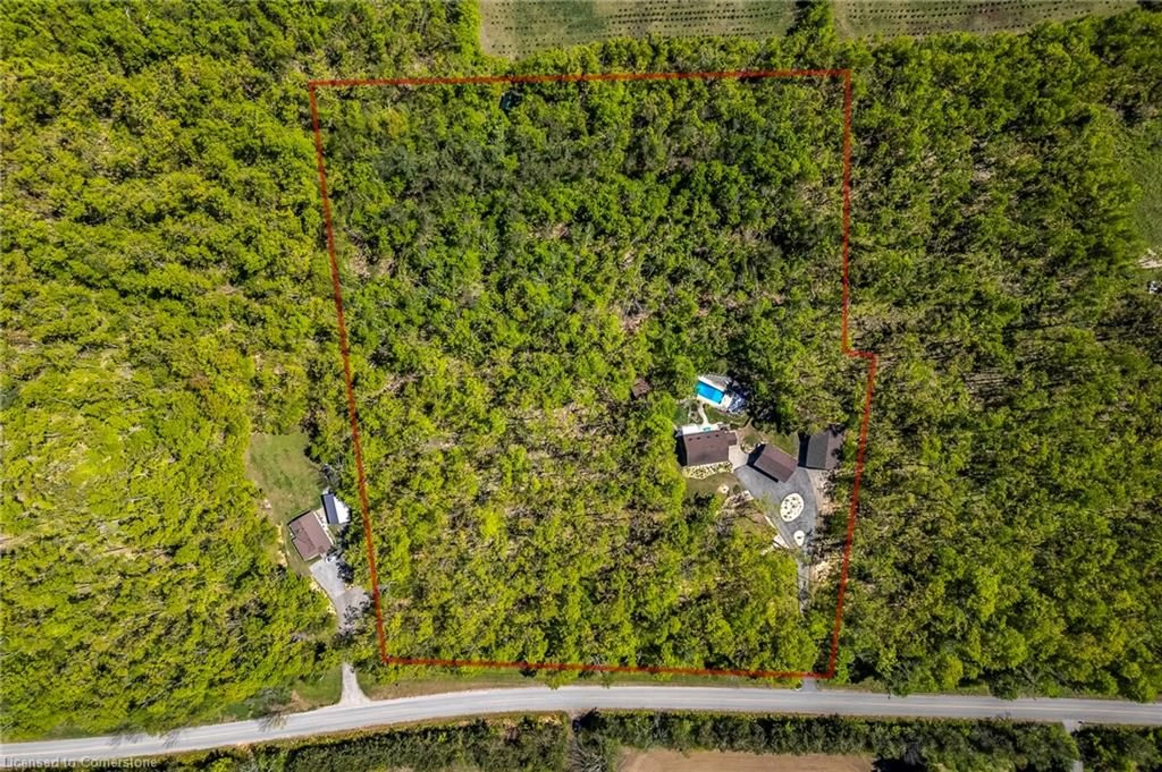 A pic from outside/outdoor area/front of a property/back of a property/a pic from drone, forest/trees view for 691 Mt St Louis Road Rd, Hillsdale Ontario L0L 1V0