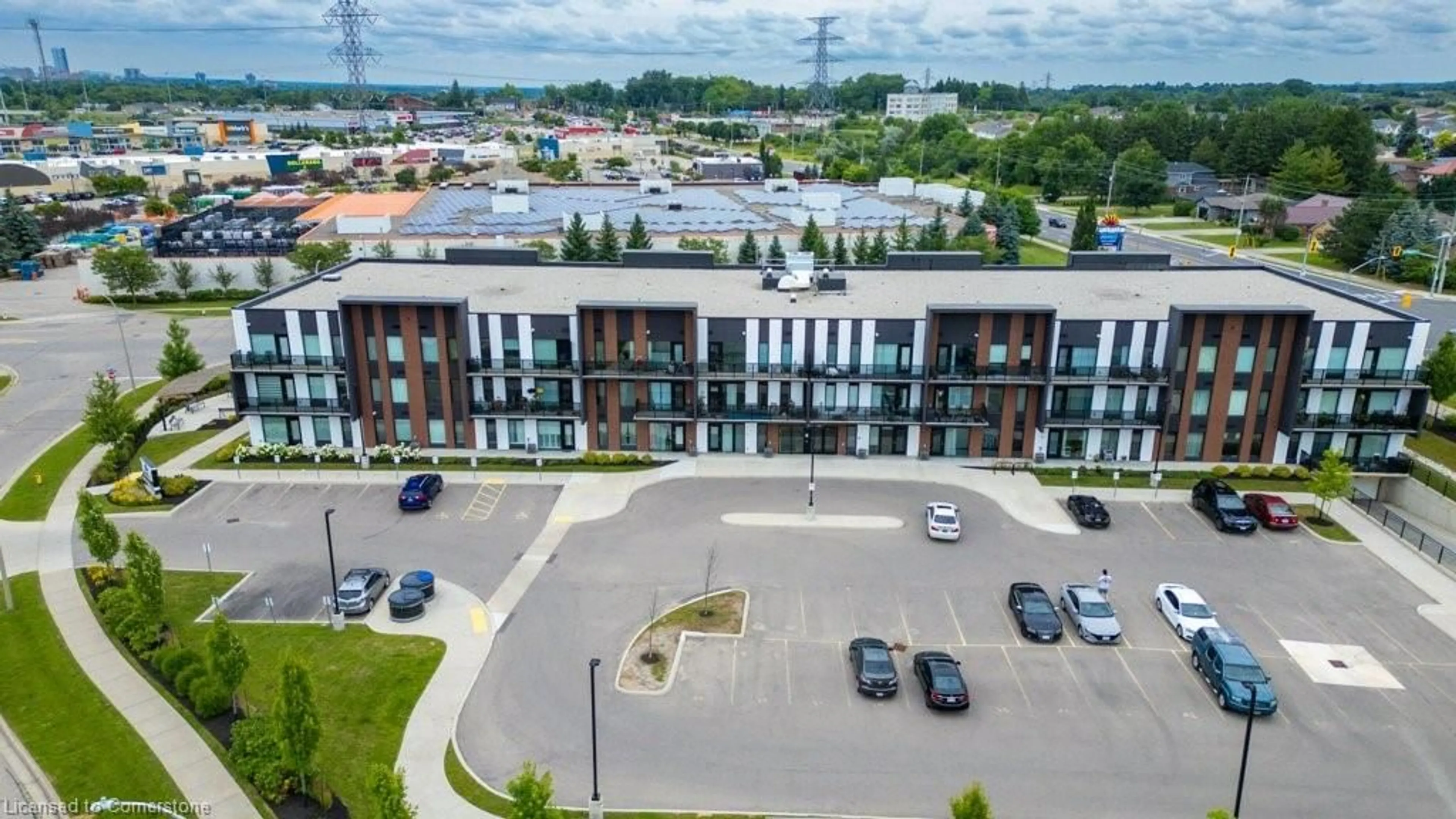 A pic from outside/outdoor area/front of a property/back of a property/a pic from drone, city buildings view from balcony for 5 Wake Robin Dr #303, Kitchener Ontario N2E 0H6
