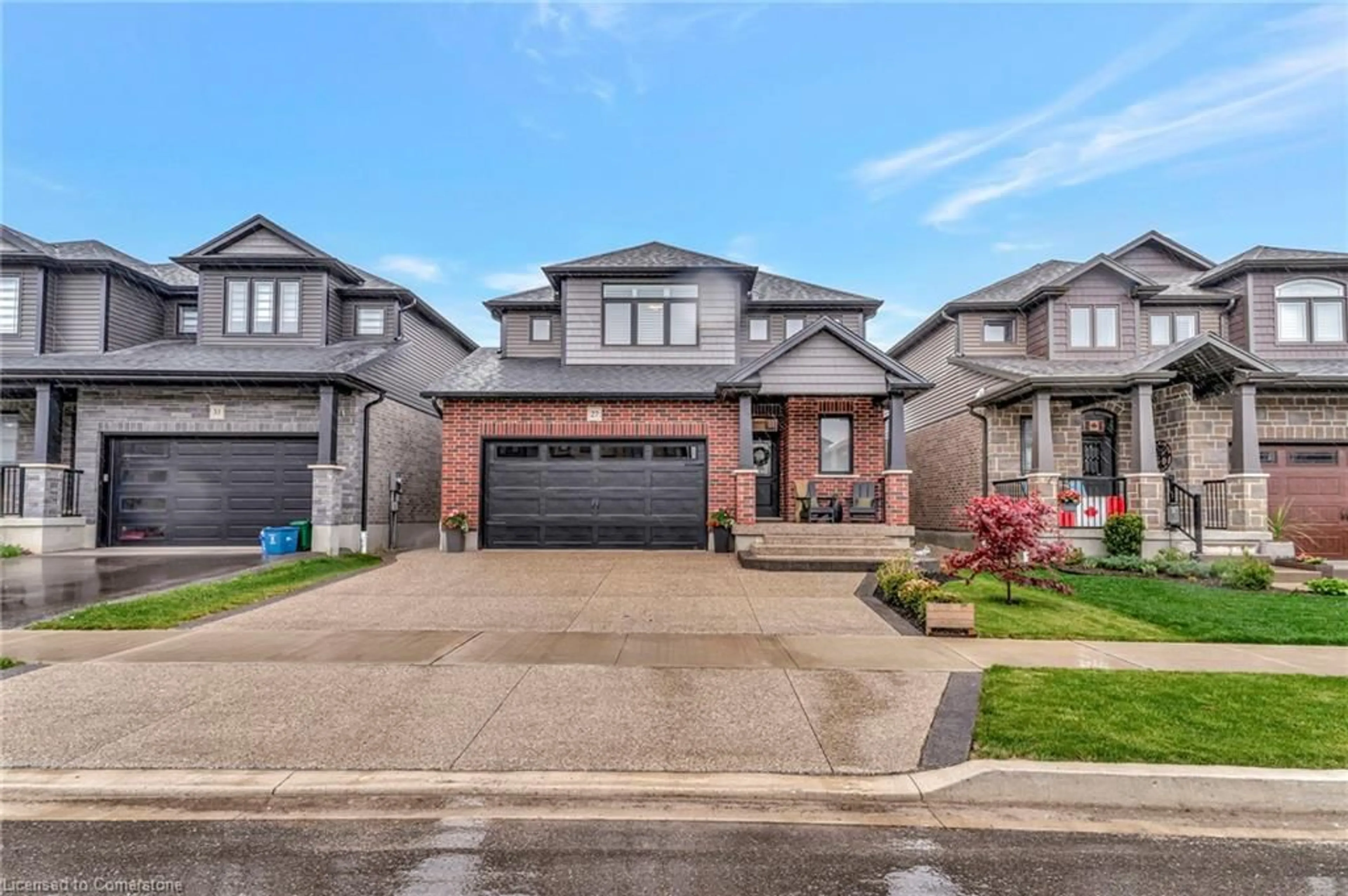 Home with brick exterior material, street for 27 Queensgate Cres, Breslau Ontario N0B 1M0