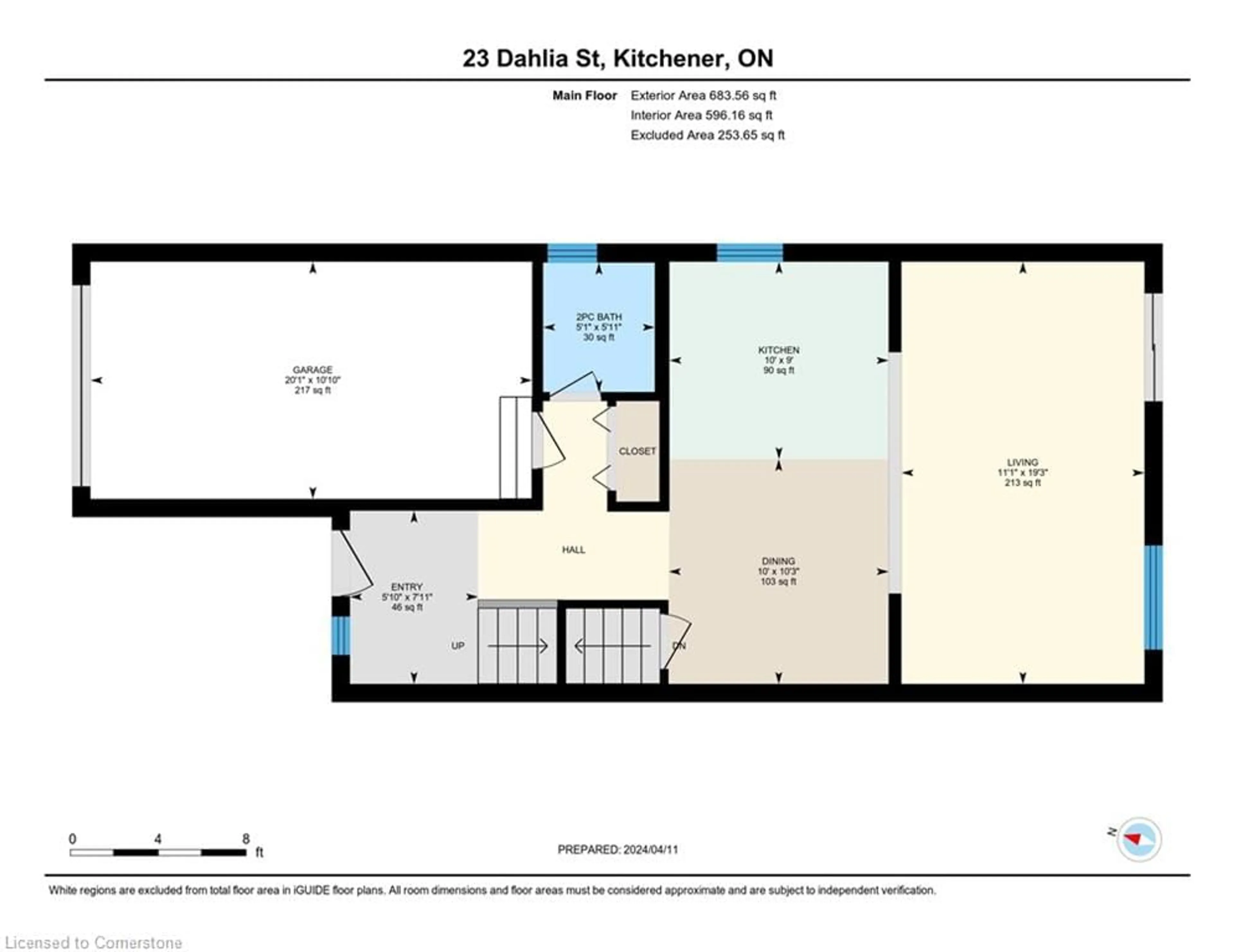 Floor plan for 23 Dahlia St, Kitchener Ontario N2E 3Y9