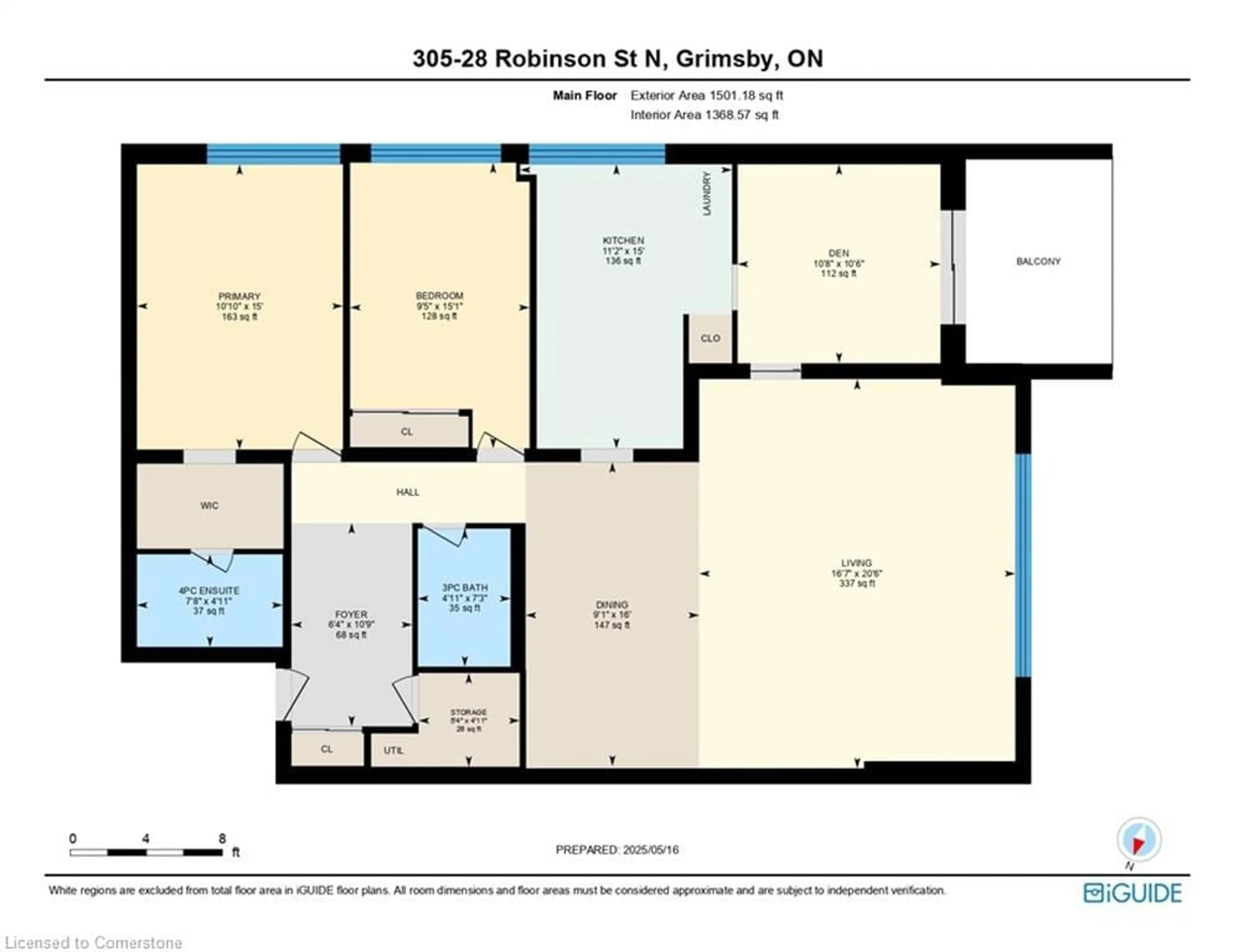 Floor plan for 28 Robinson St #305, Grimsby Ontario L3M 3C9