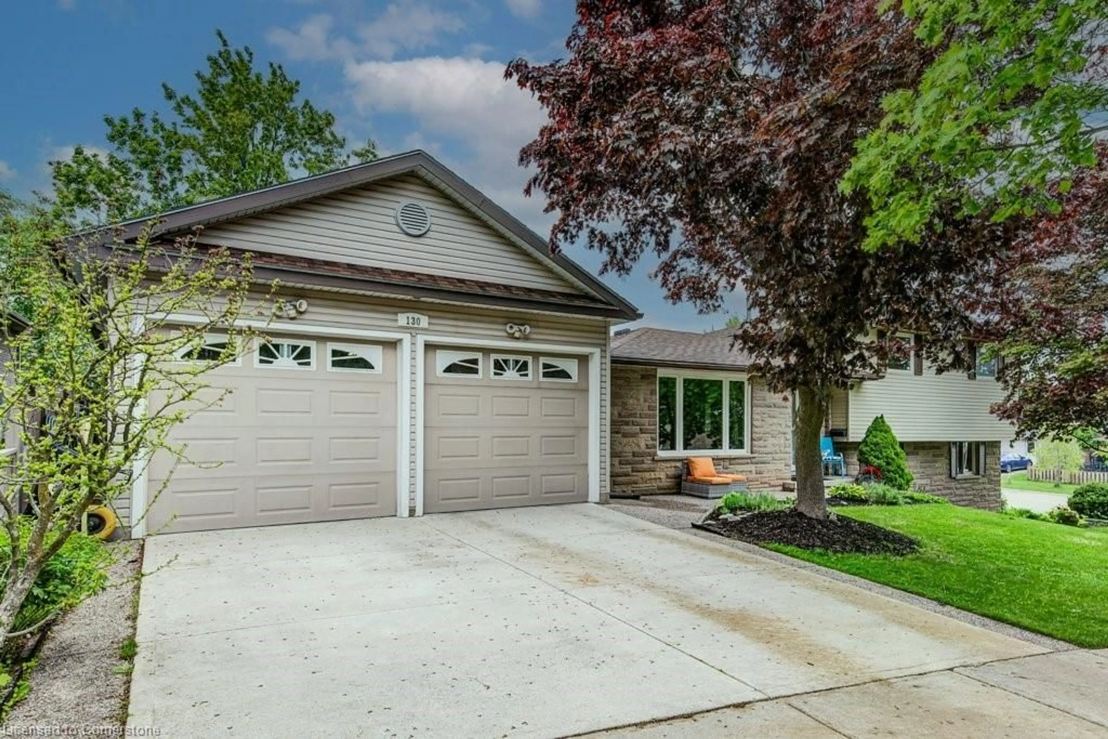 Home with vinyl exterior material, street for 130 Blackwell Dr, Kitchener Ontario N2N 2P9