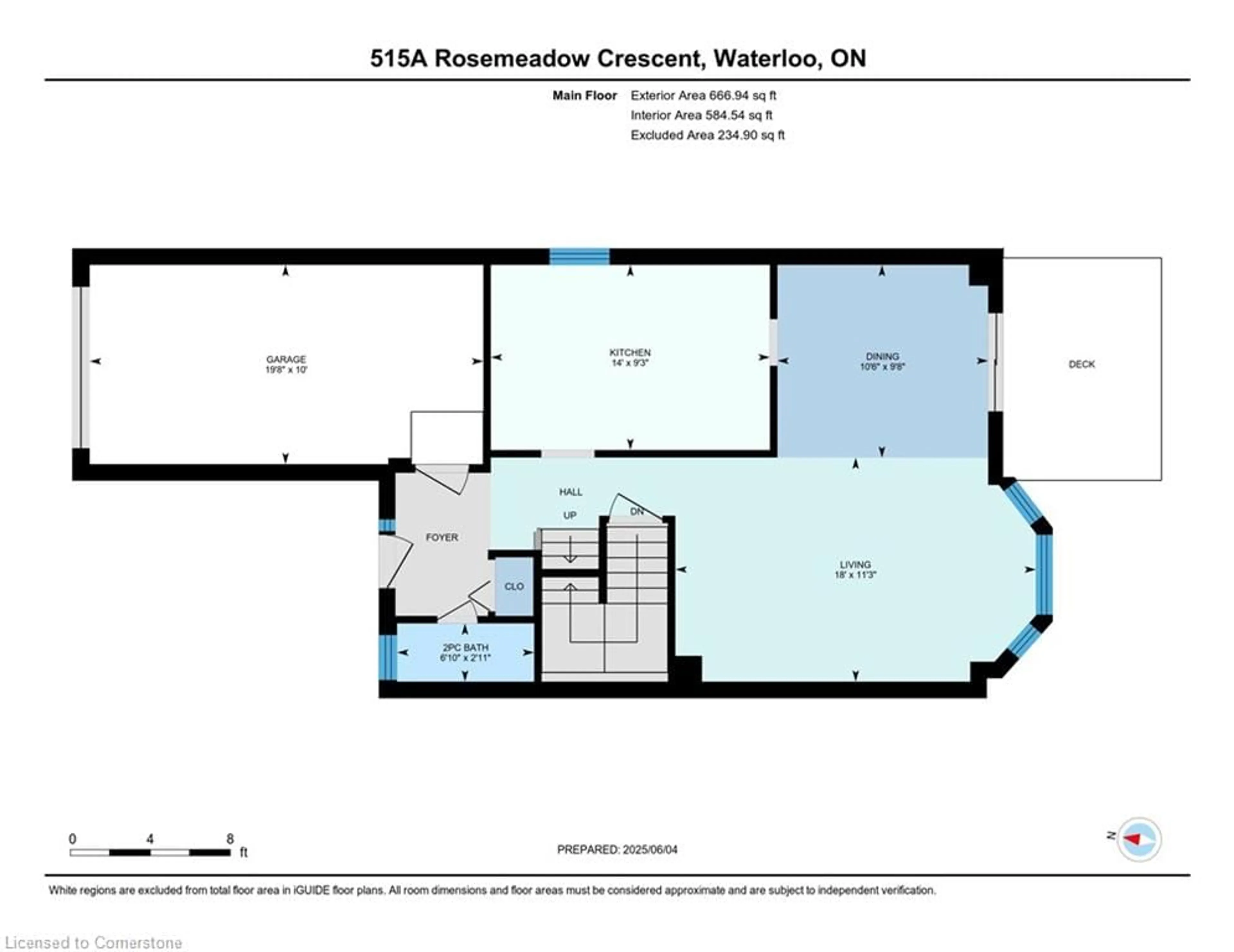 Floor plan for 515A Rosemeadow Cres, Waterloo Ontario N2T 2A4