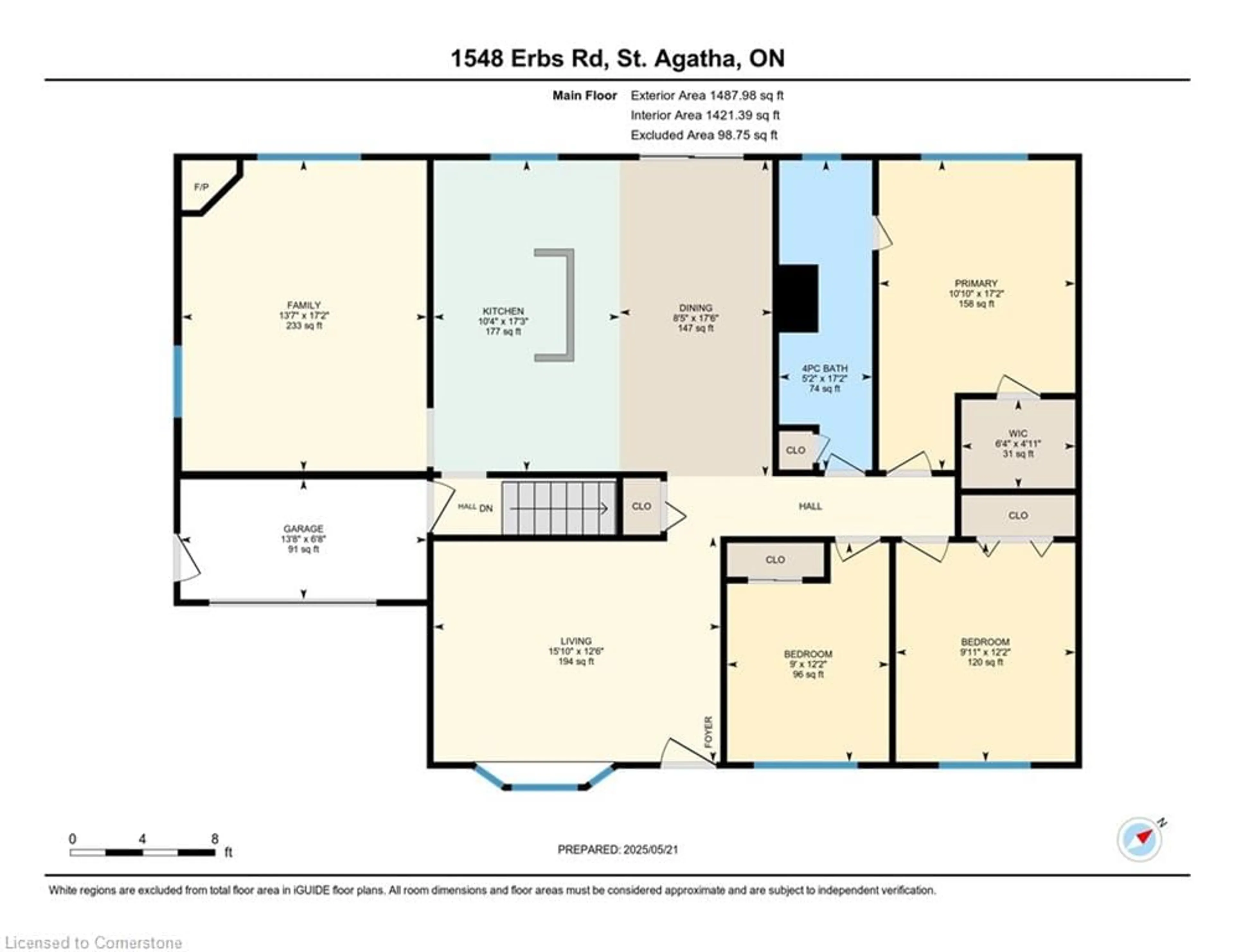 Floor plan for 1548 Erb's Rd, St. Agatha Ontario N0B 2L0