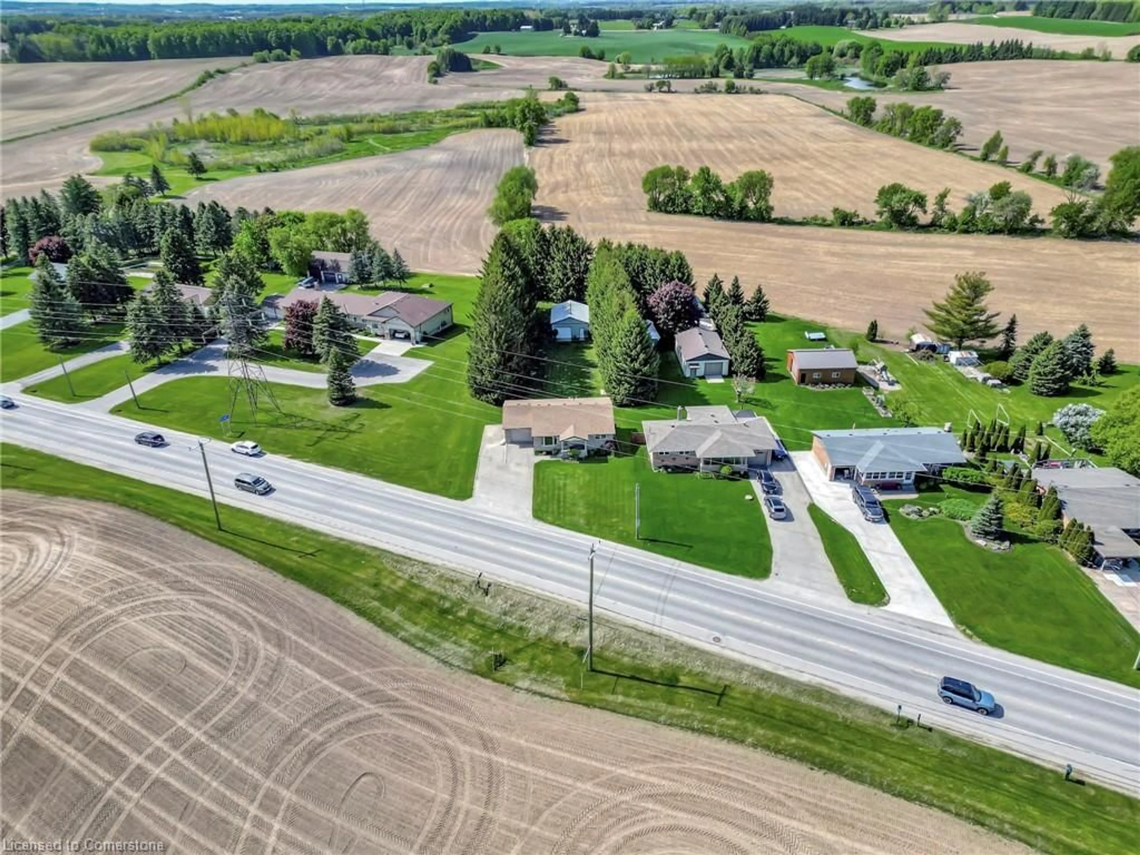 A pic from outside/outdoor area/front of a property/back of a property/a pic from drone, street for 1548 Erb's Rd, St. Agatha Ontario N0B 2L0