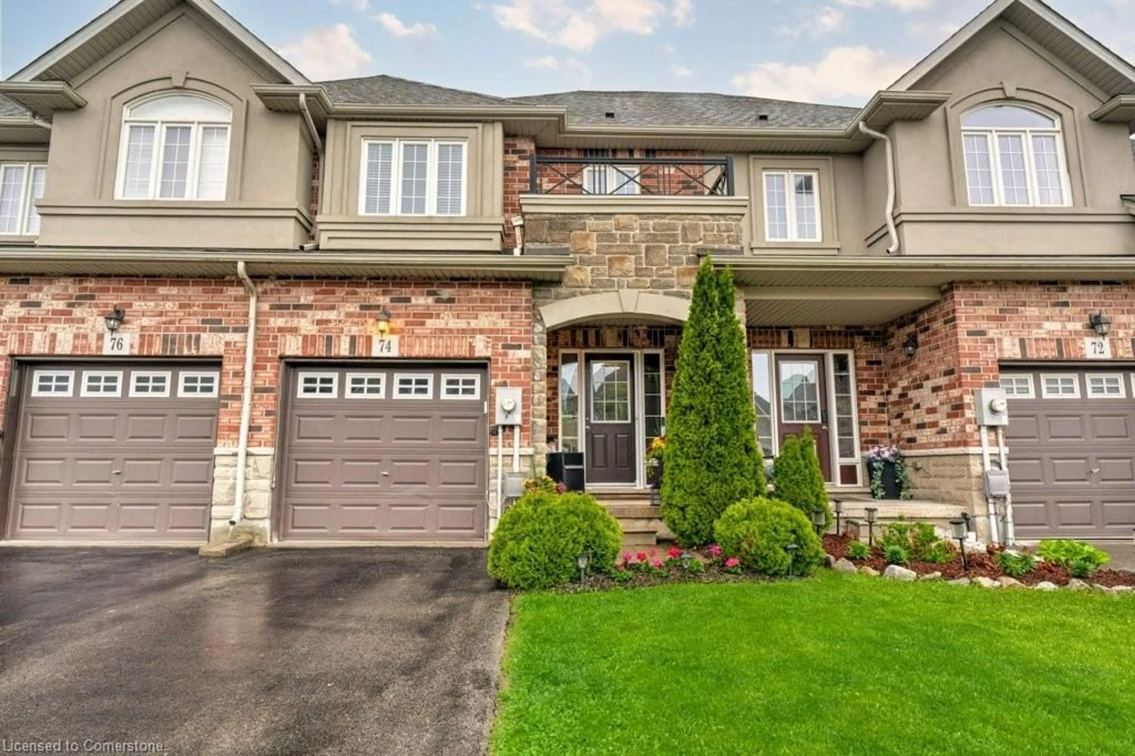 Home with brick exterior material, street for 74 Galileo Dr, Stoney Creek Ontario L8E 0H1