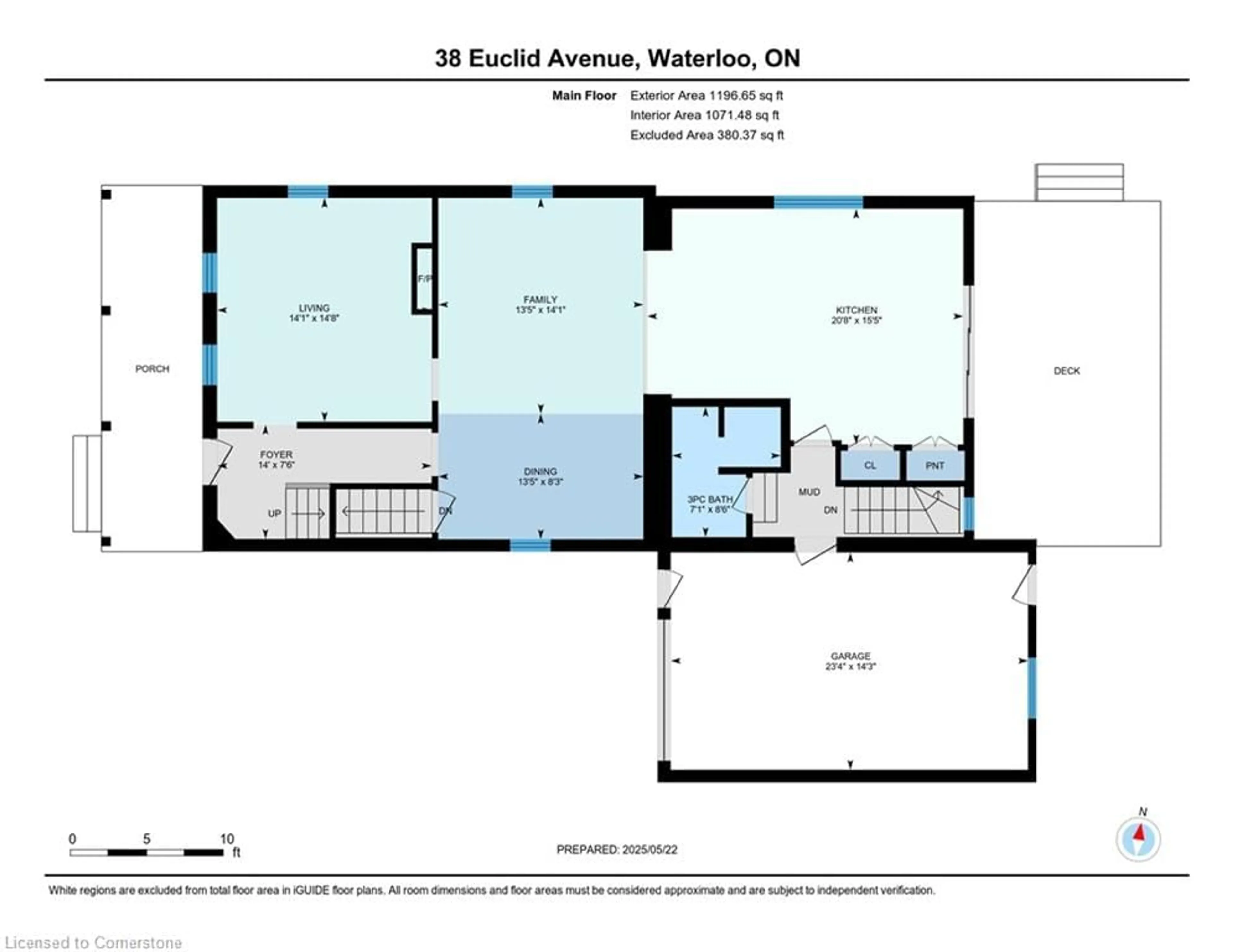 Floor plan for 38 Euclid Ave, Waterloo Ontario N2L 1Z3