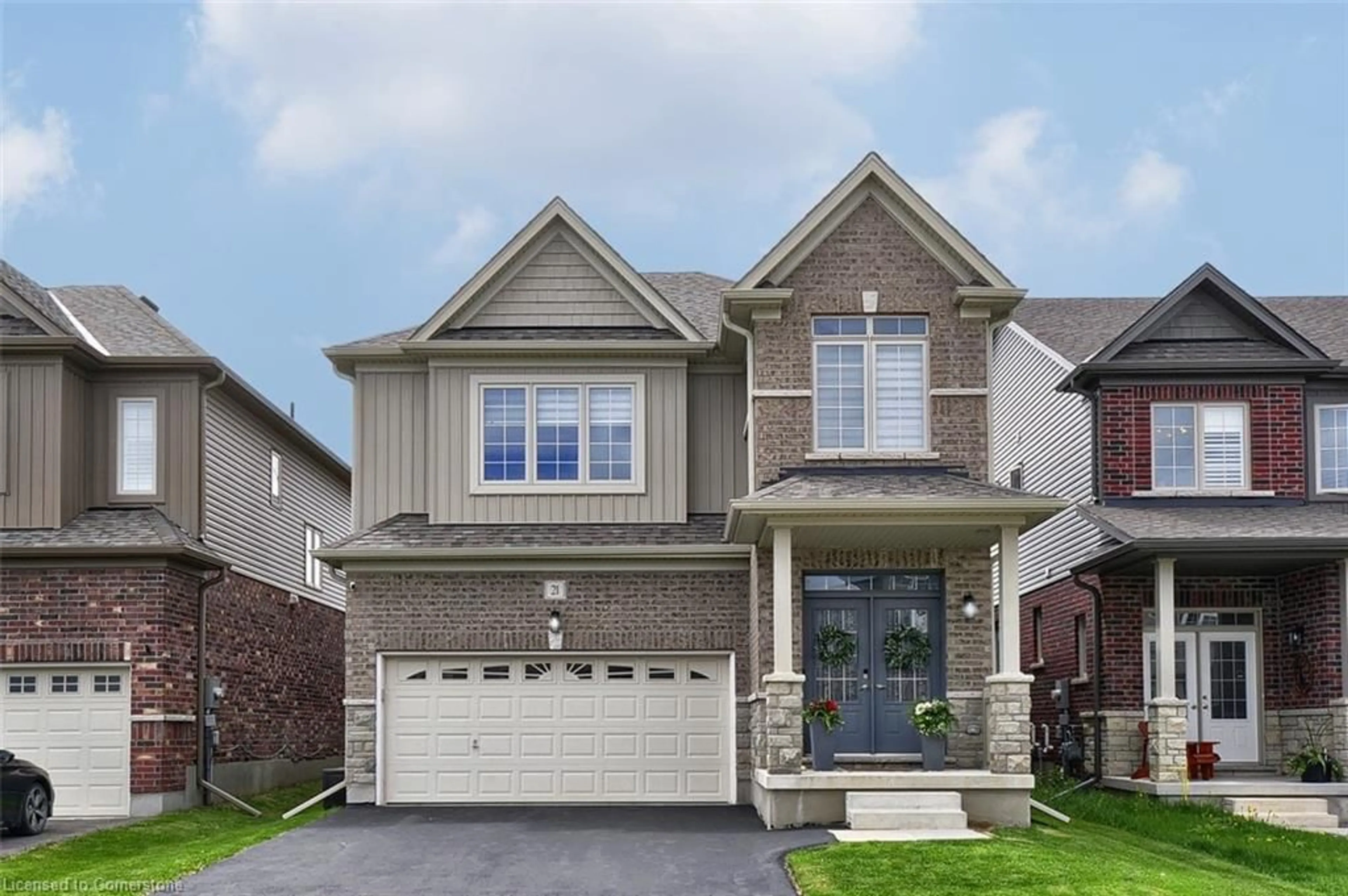 Home with brick exterior material, street for 21 Gourlay Farm Lane, Ayr Ontario N0B 1E0
