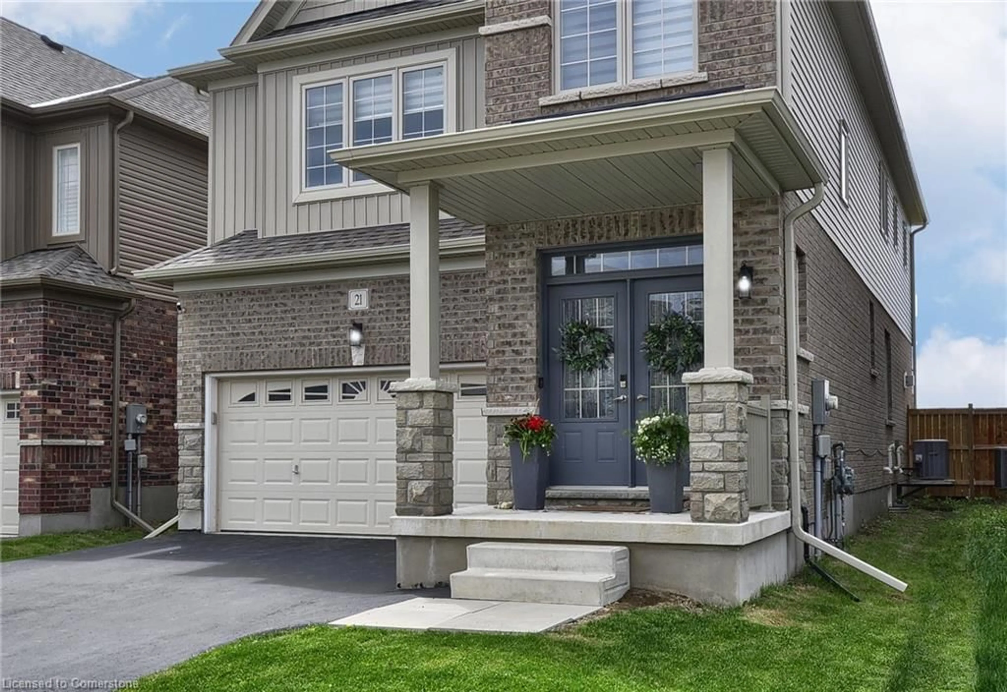 Home with brick exterior material, street for 21 Gourlay Farm Lane, Ayr Ontario N0B 1E0