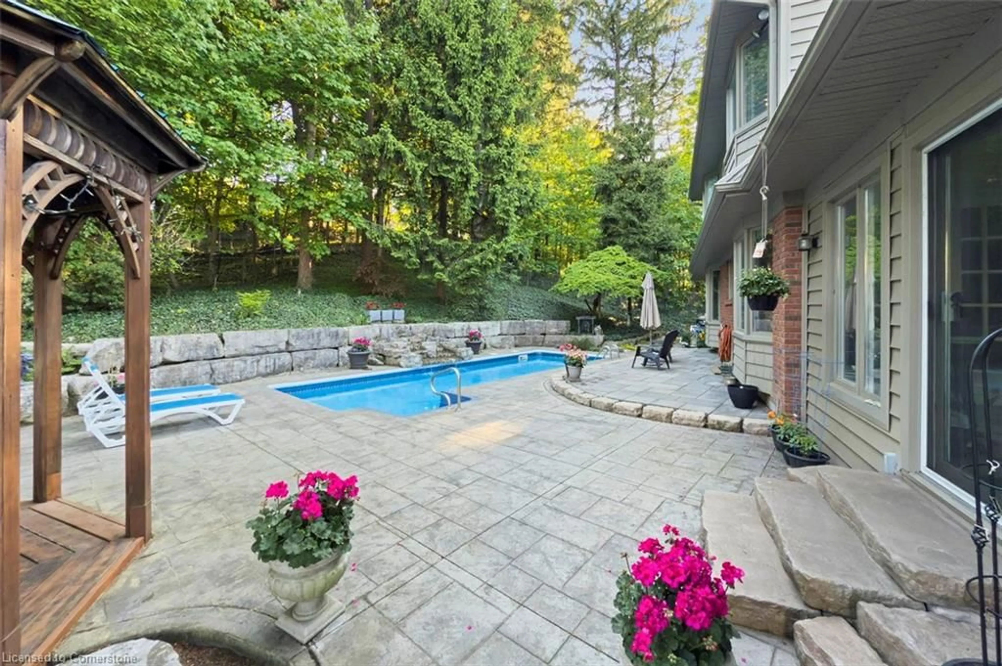 Patio, water/lake/river/ocean view for 18 Stonegate Dr, Hamilton Ontario L9G 3R7