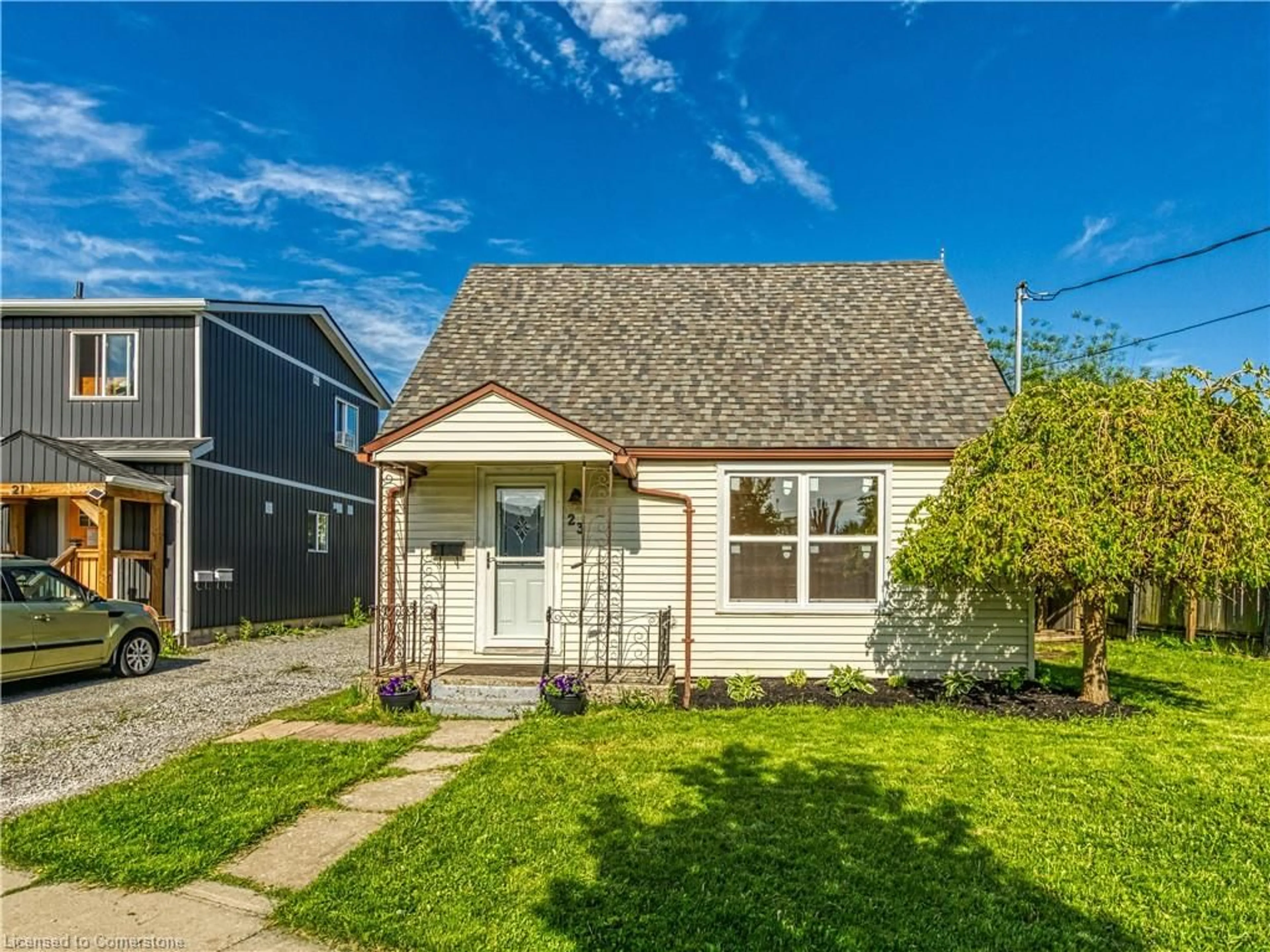 Home with vinyl exterior material, street for 23 Philip St, St. Catharines Ontario L2P 2M7