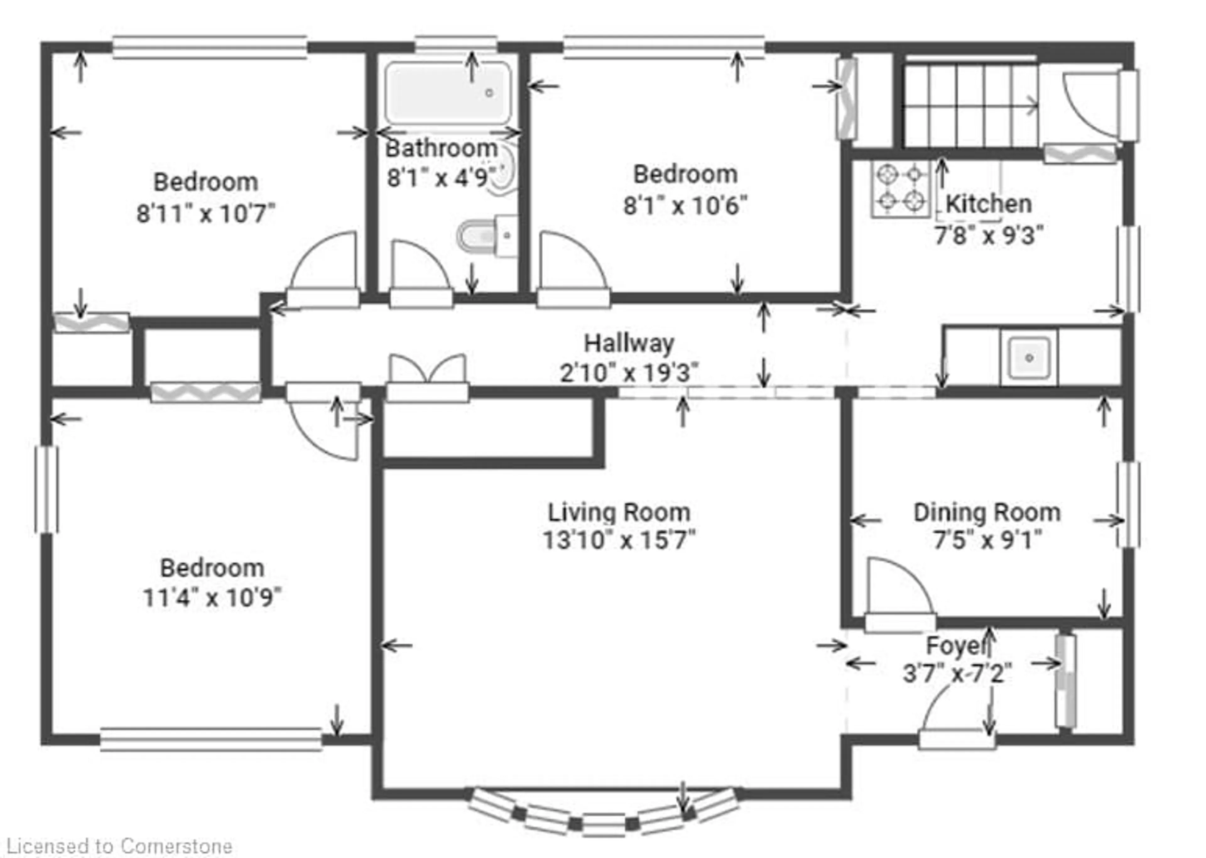 Floor plan for 56 Cardinal Cres, Waterloo Ontario N2J 2E7