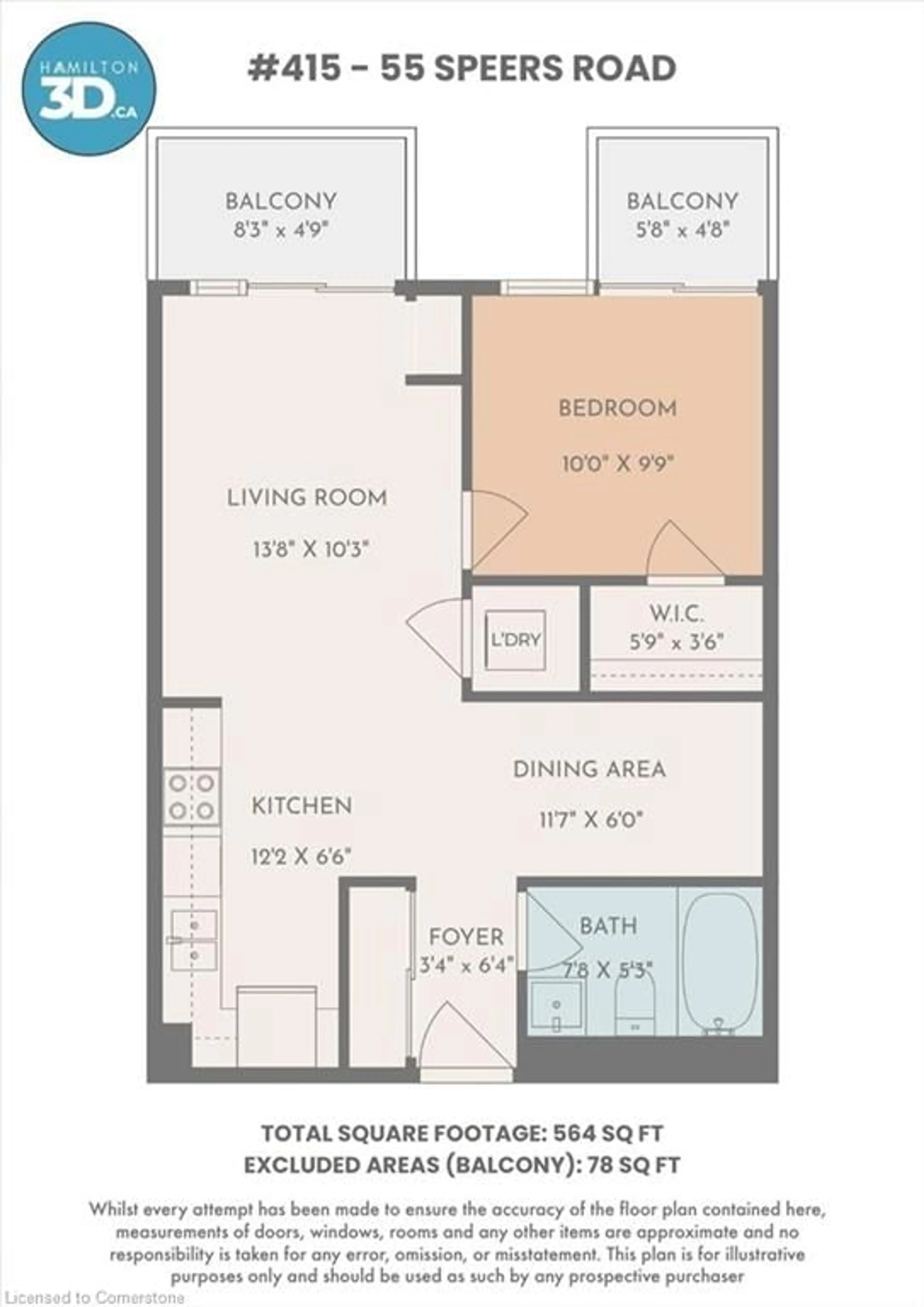 Floor plan for 55 Speers Road Rd #415, Oakville Ontario L6K 0H9