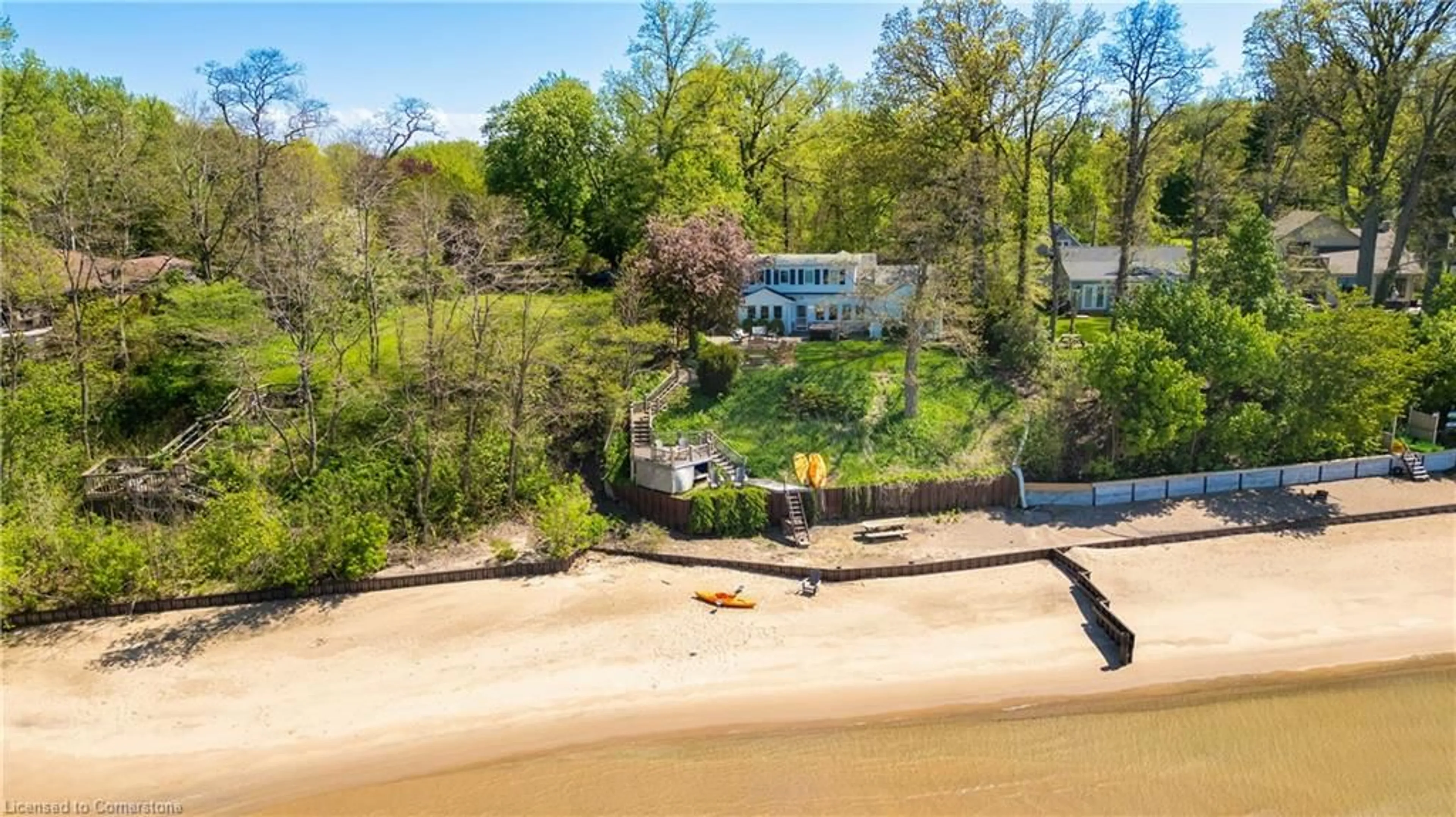 A pic from outside/outdoor area/front of a property/back of a property/a pic from drone, water/lake/river/ocean view for 3186 Dana St, Camalchie Ontario N0N 1E0