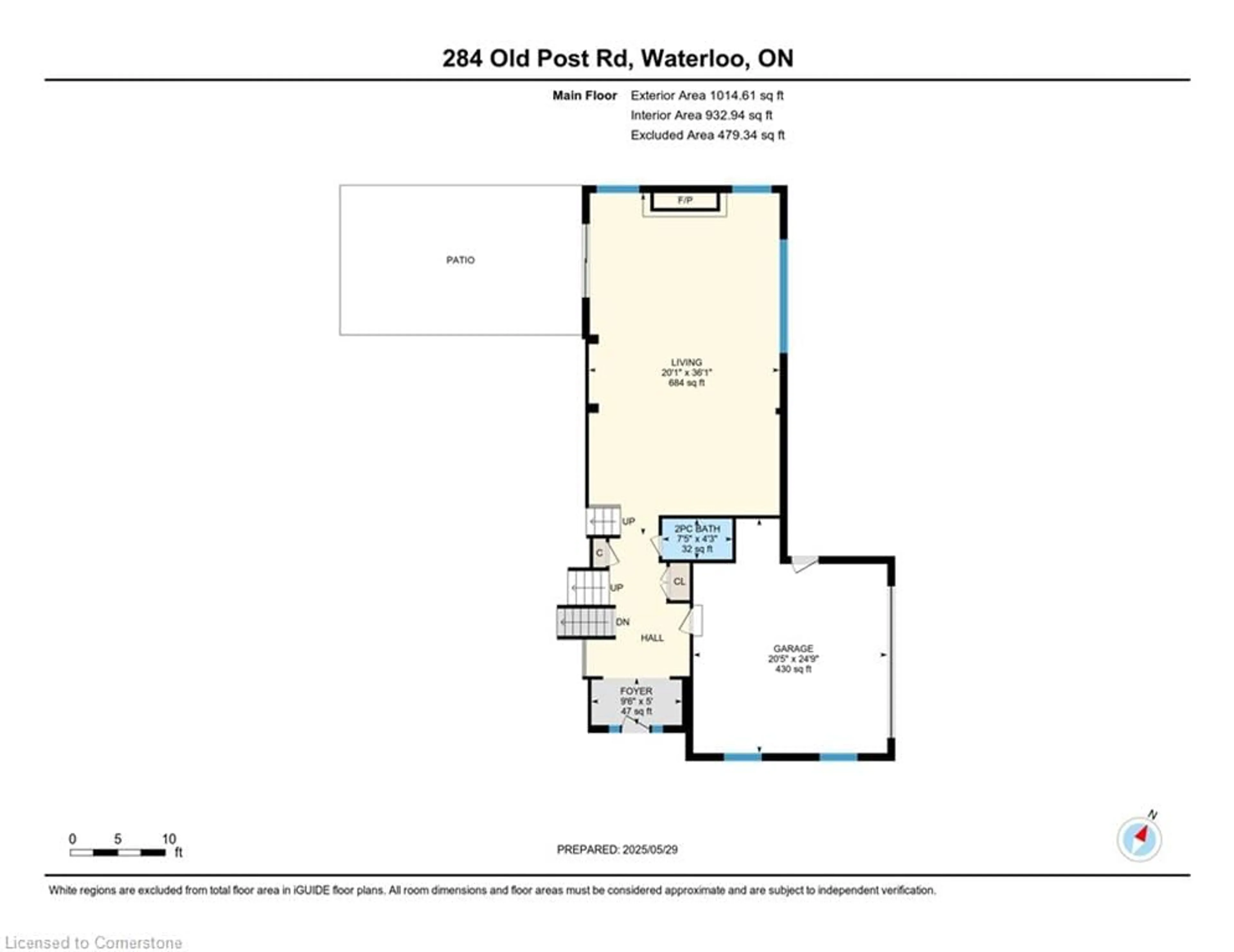 Floor plan for 284 Old Post Rd, Waterloo Ontario N2L 5C1