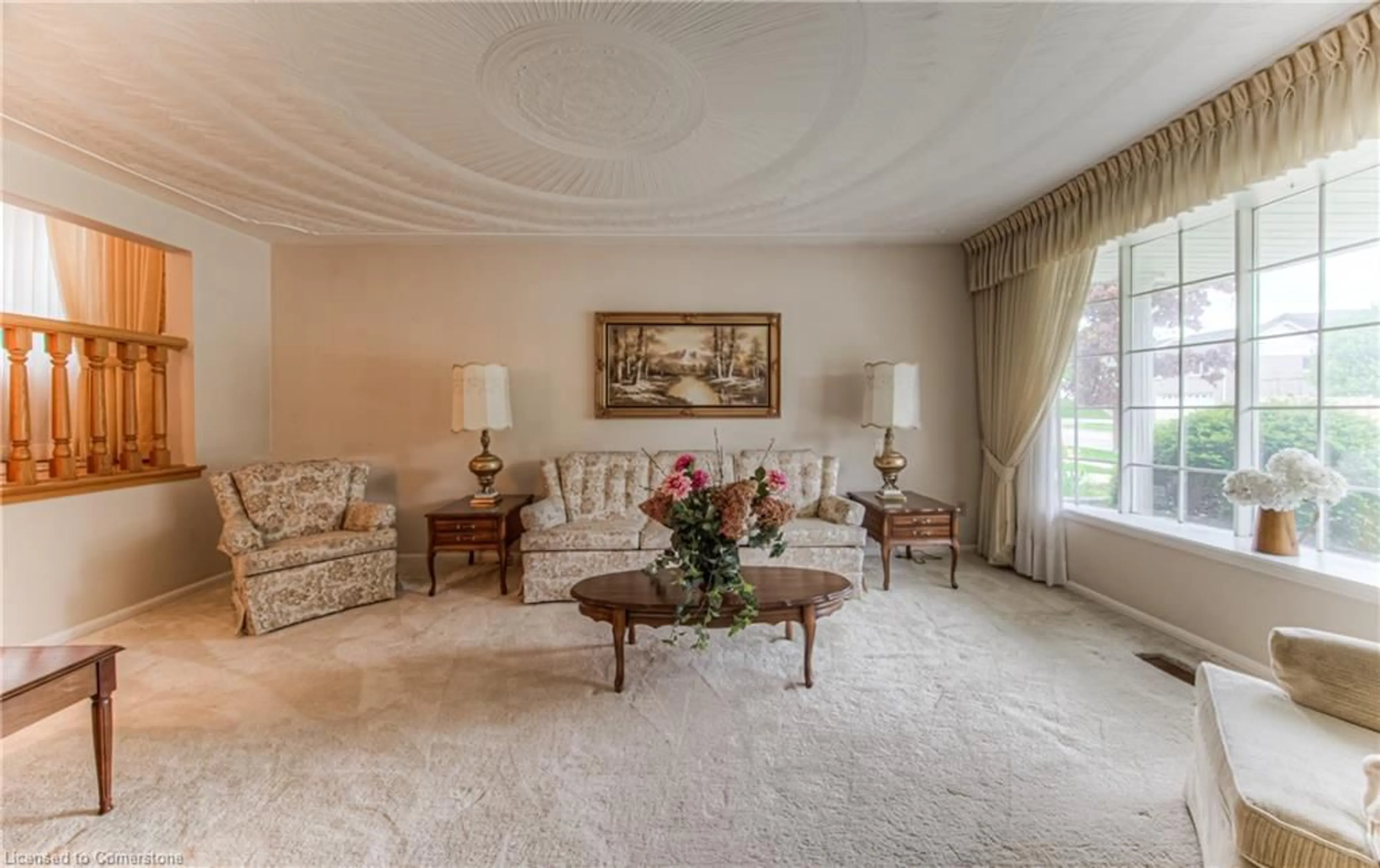 Living room with furniture, carpet floor for 65 Trailview Dr, Kitchener Ontario N2N 1P7