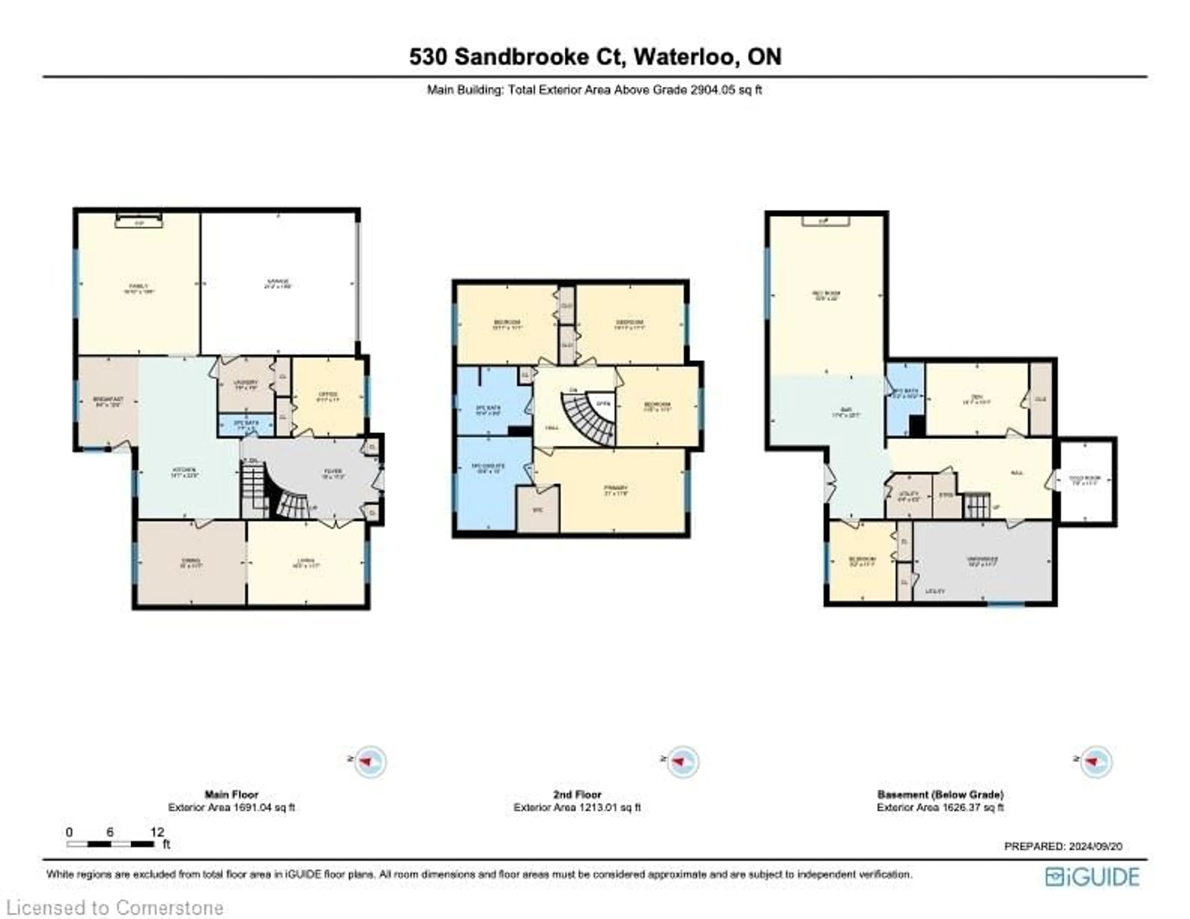 Floor plan for 530 Sandbrooke Crt, Waterloo Ontario N2T 2H4