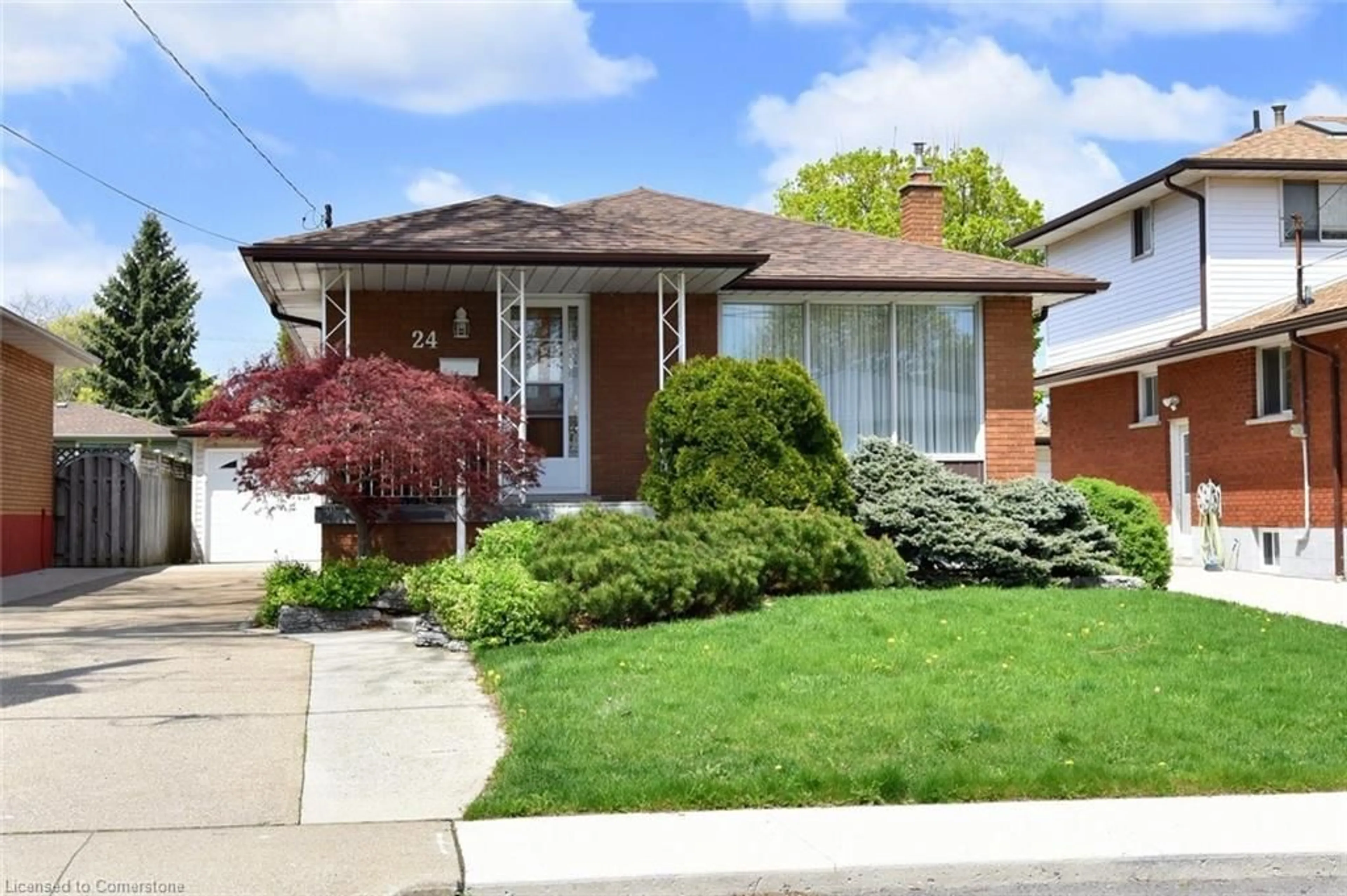 Home with brick exterior material, street for 24 Burrwood Dr, Hamilton Ontario L9C 3T1