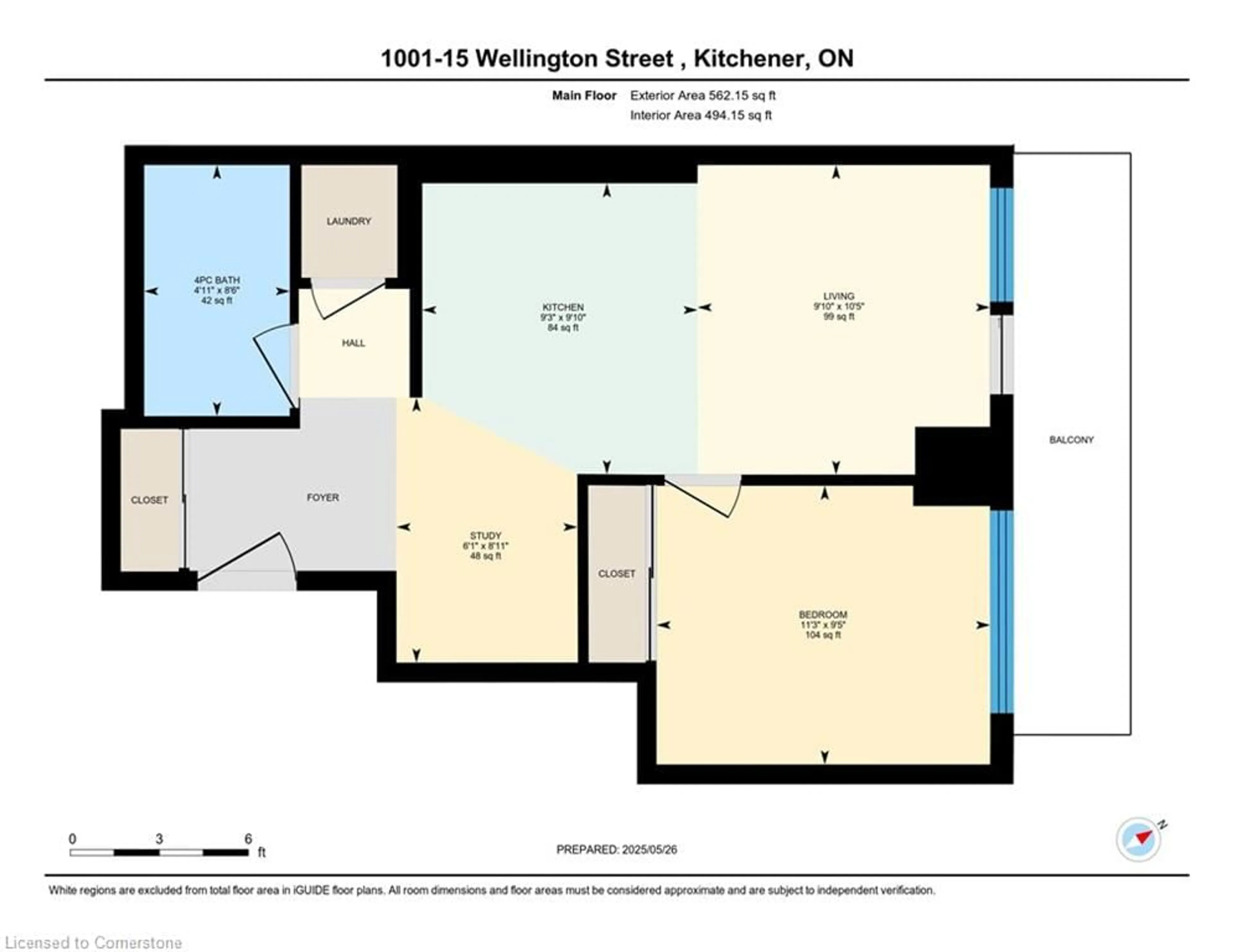 Floor plan for 15 Wellington St #1001, Kitchener Ontario N2G 0E4