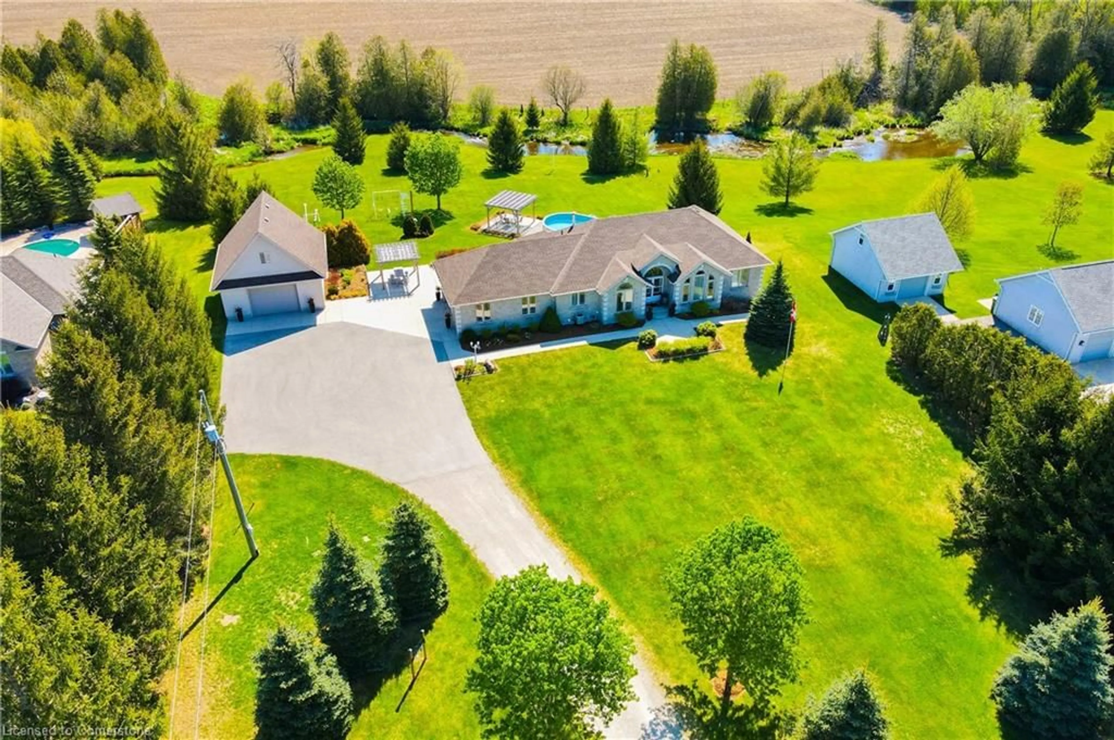 A pic from outside/outdoor area/front of a property/back of a property/a pic from drone, water/lake/river/ocean view for 411317 Southgate Sideroad 41, Southgate Ontario N0G 2L0