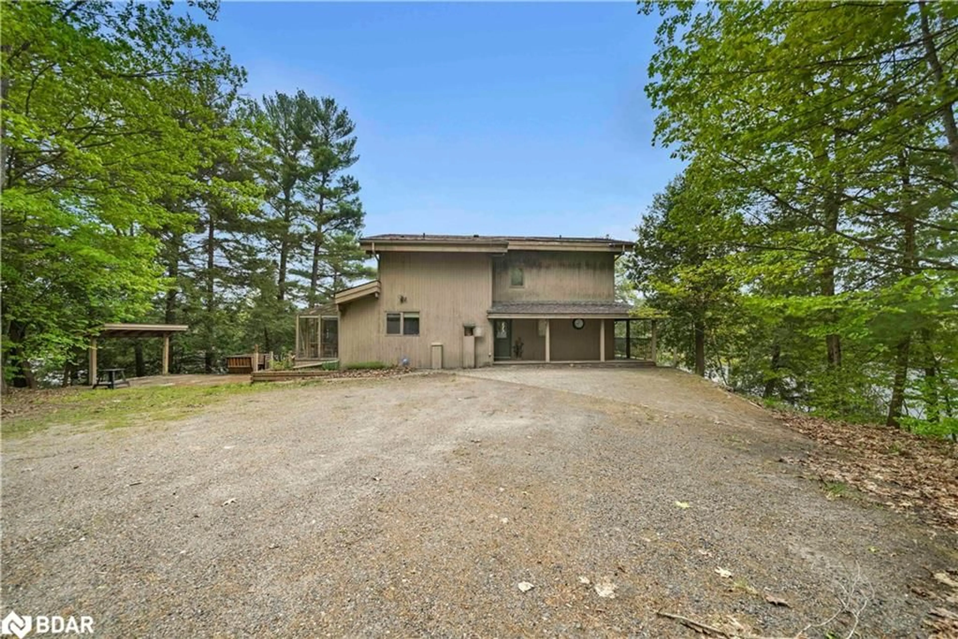 A pic from outside/outdoor area/front of a property/back of a property/a pic from drone, unknown for 4 Limbert Lane, Parry Sound Ontario P2A 2W9