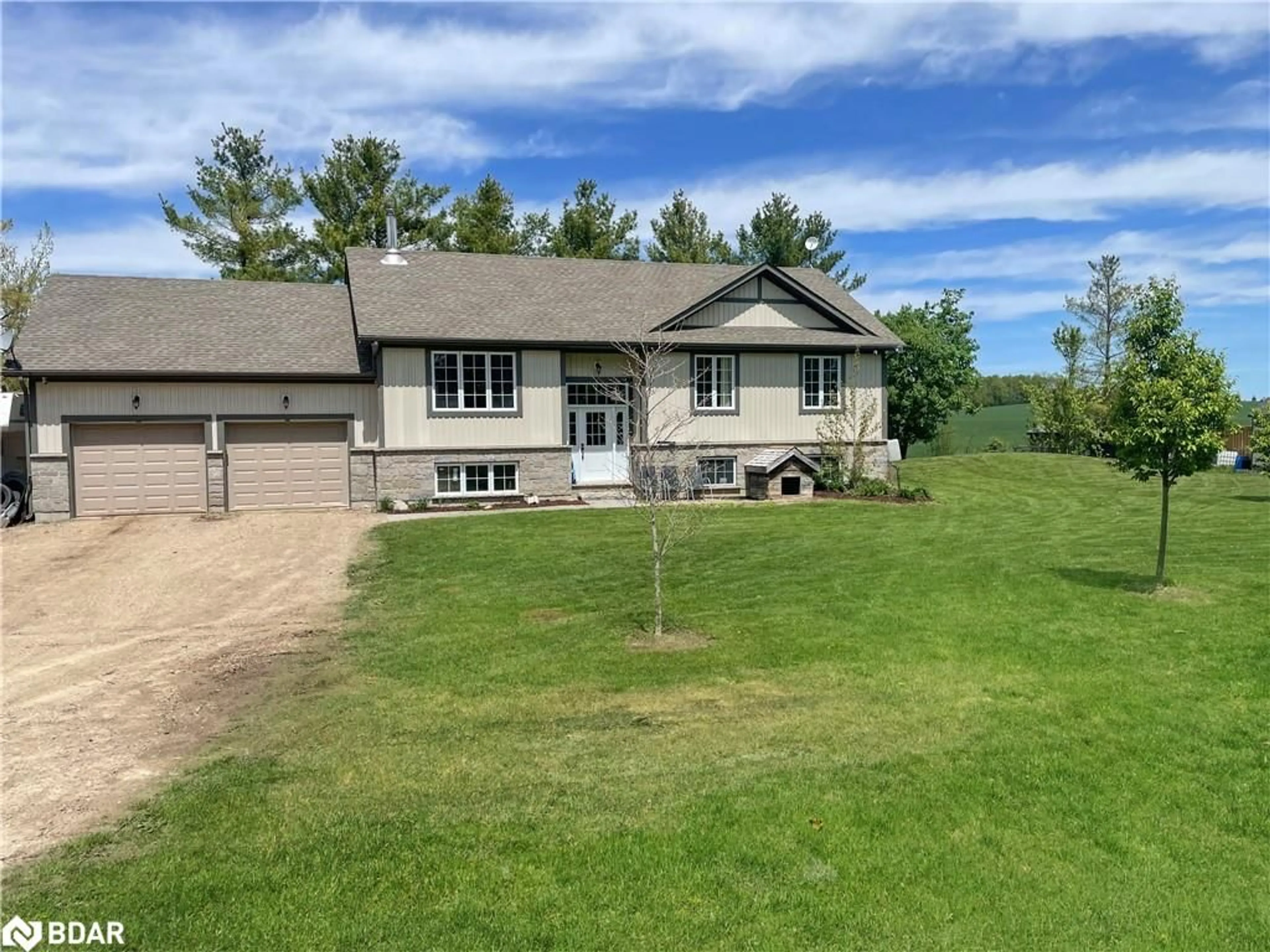 A pic from outside/outdoor area/front of a property/back of a property/a pic from drone, water/lake/river/ocean view for 402187 County Road 15, Grand Valley Ontario L9W 3B5