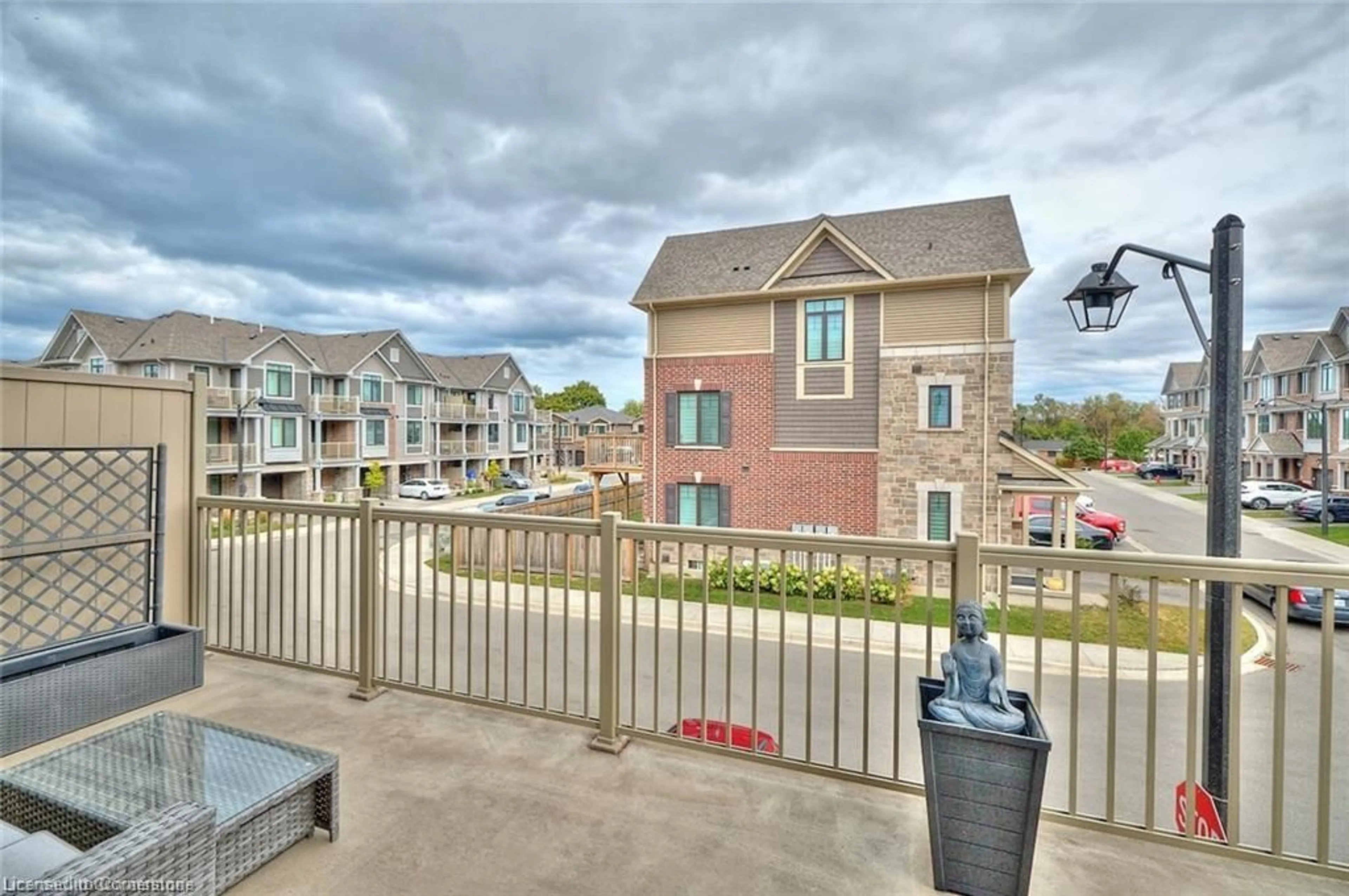 Patio, city buildings view from balcony for 288 Glover Rd #1, Stoney Creek Ontario L8E 5H6
