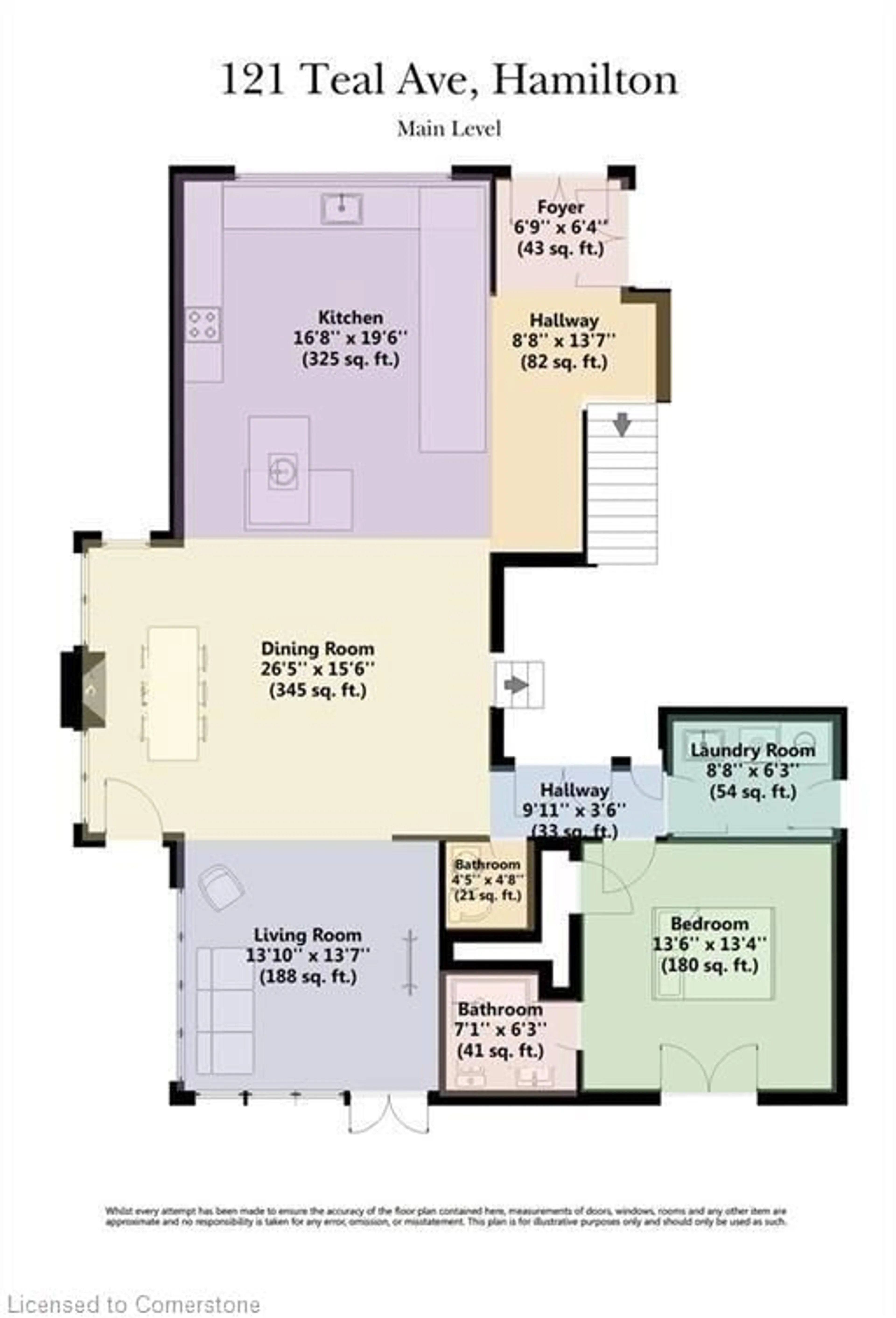 Floor plan for 121 Teal Ave, Hamilton Ontario L8E 3B5