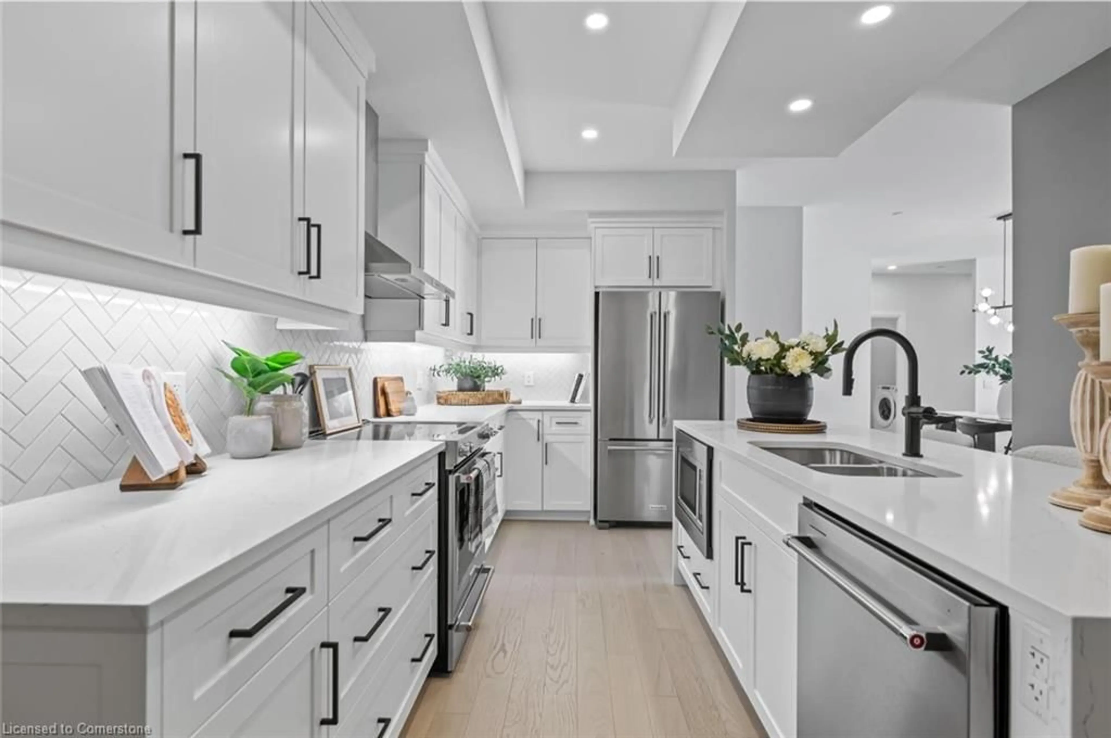 Open concept kitchen, ceramic/tile floor for 71 Wyndham St #301, Guelph Ontario N1E 5R3