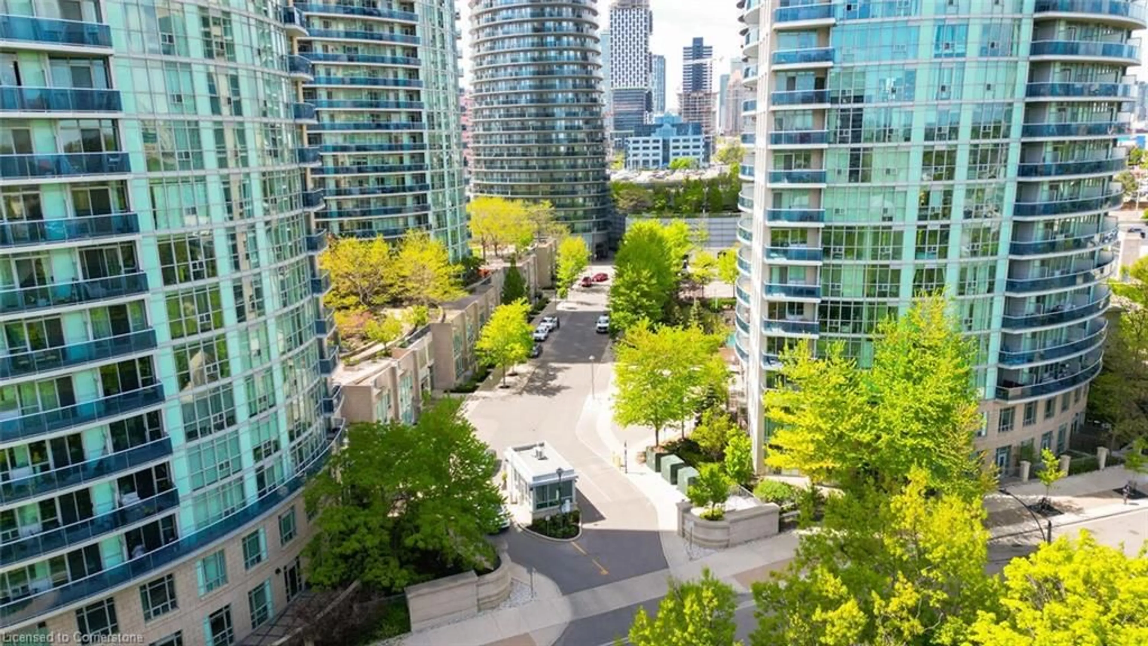A pic from outside/outdoor area/front of a property/back of a property/a pic from drone, city buildings view from balcony for 60 Absolute Ave #3506, Mississauga Ontario L4Z 0A9