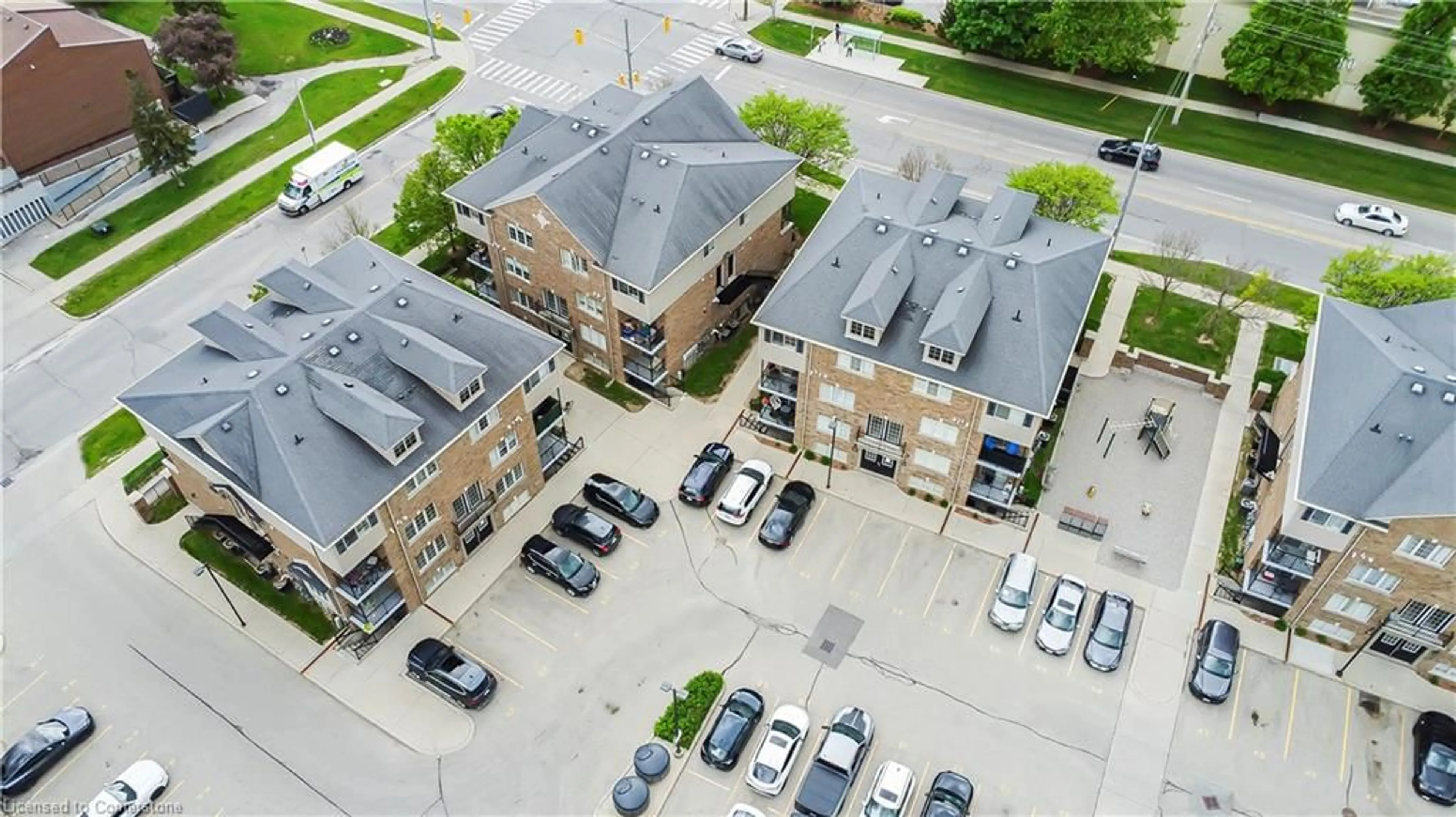A pic from outside/outdoor area/front of a property/back of a property/a pic from drone, street for 12 Holborn St #B11, Kitchener Ontario N2A 0A4