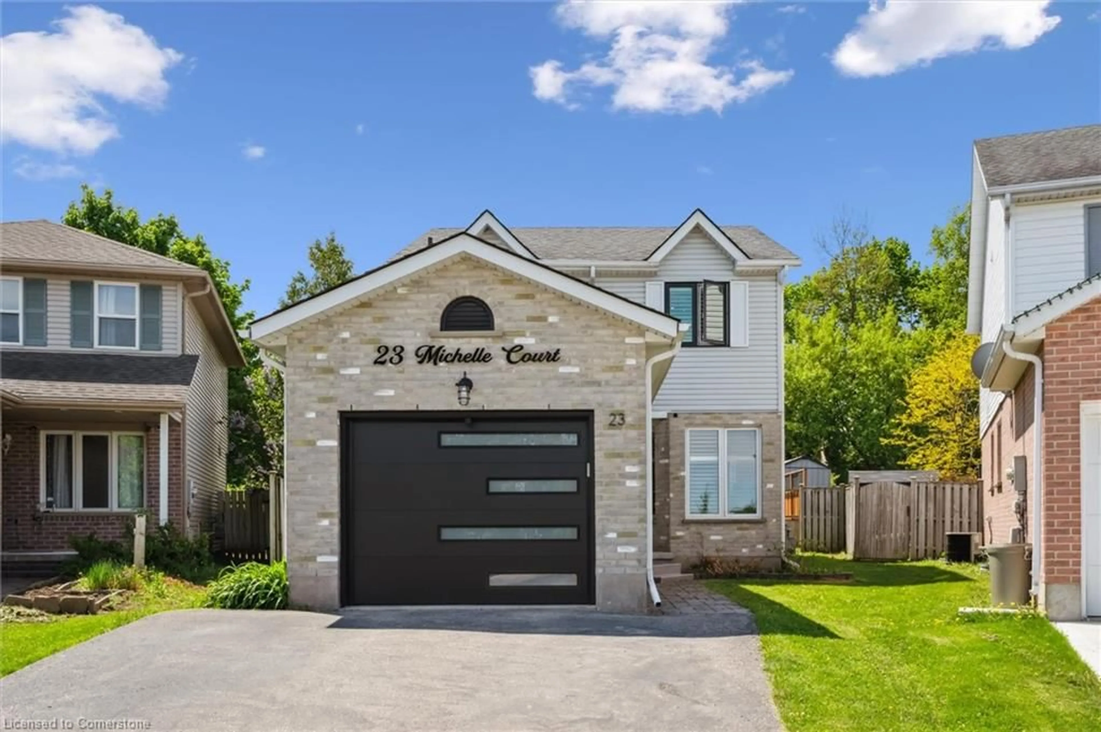 Home with brick exterior material, street for 23 Michelle Crt, Kitchener Ontario N2N 3K8