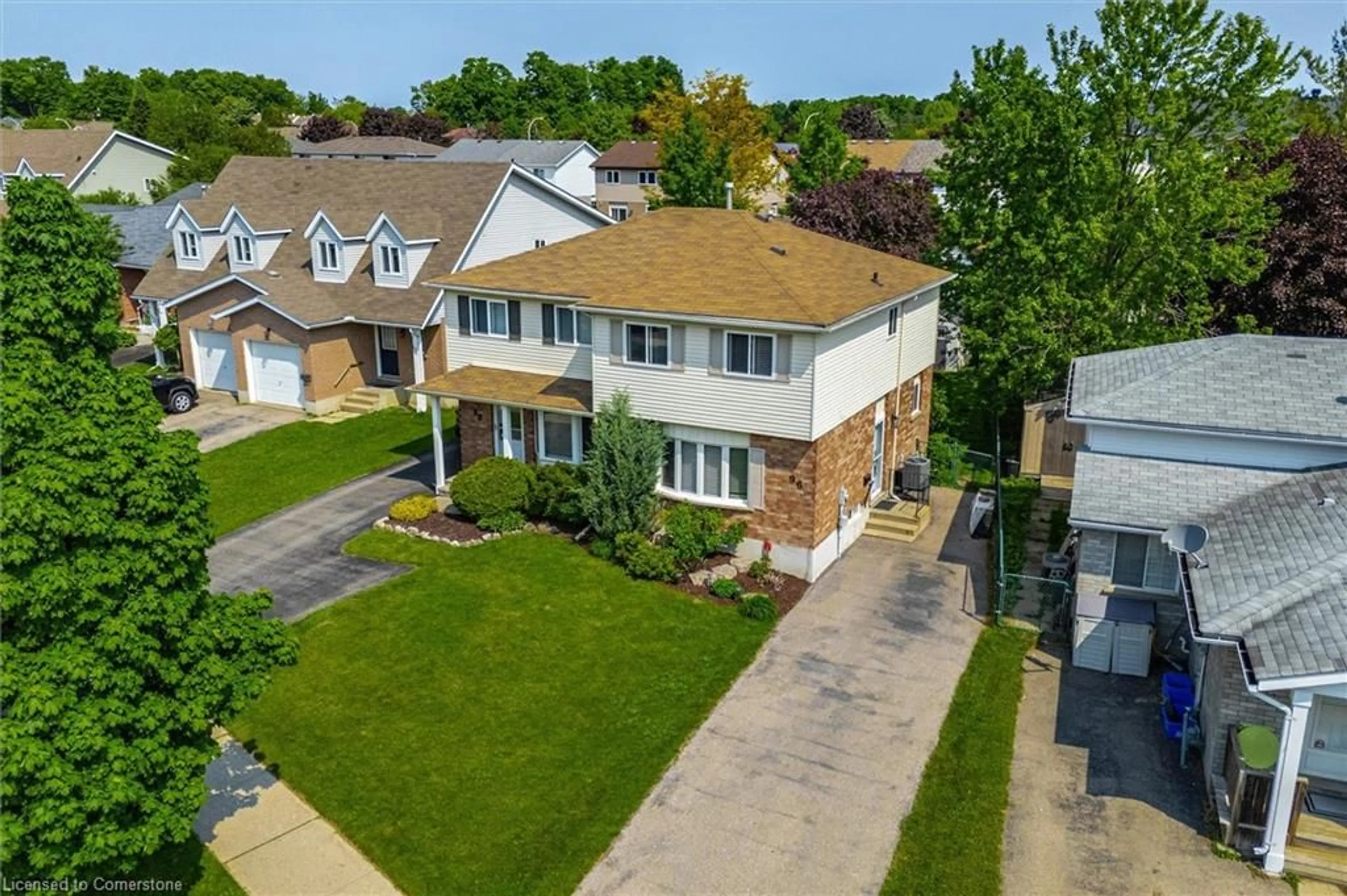 A pic from outside/outdoor area/front of a property/back of a property/a pic from drone, street for 96 Bankside Dr, Kitchener Ontario N2N 3G1