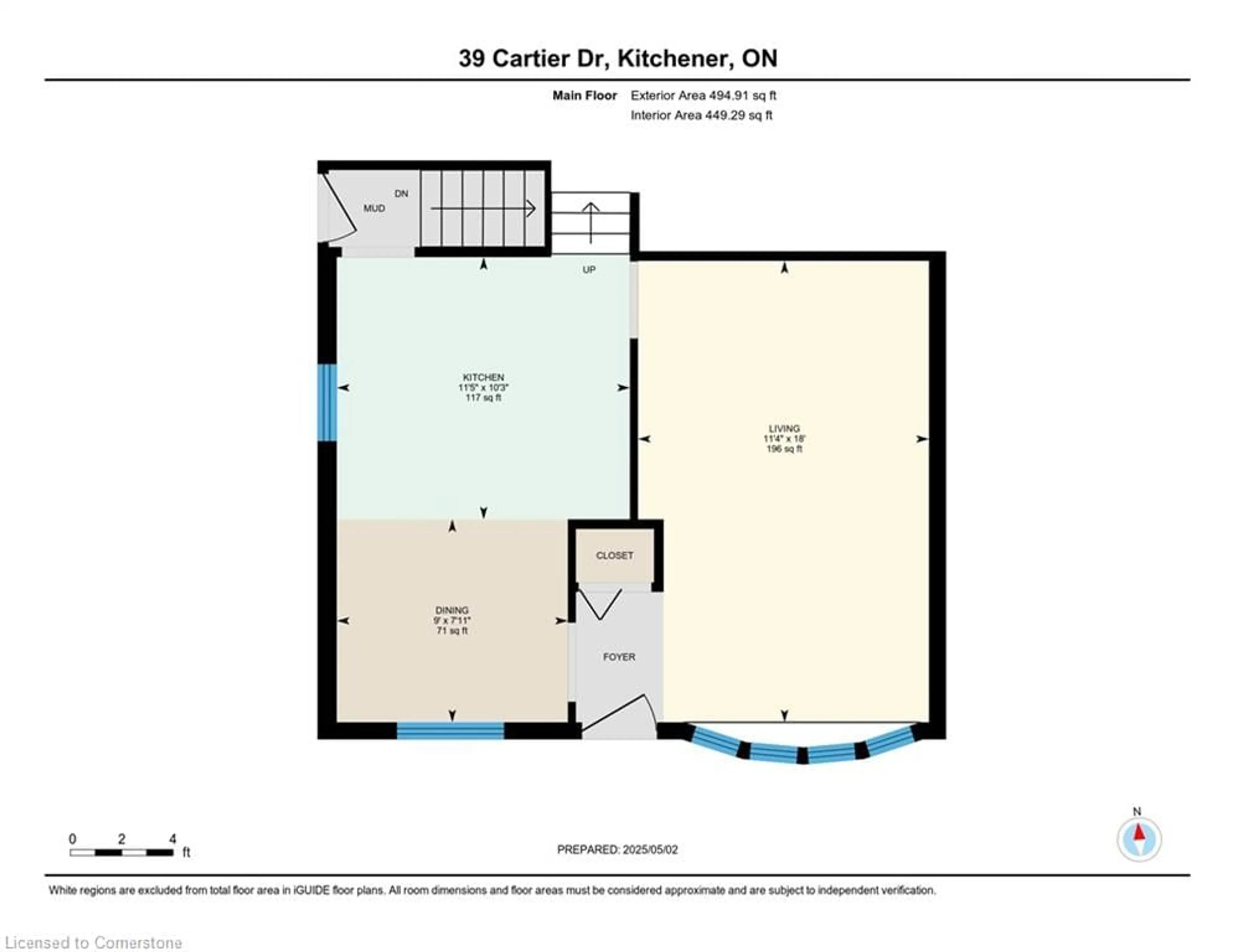 Floor plan for 39 Cartier Dr, Kitchener Ontario N2E 1E3