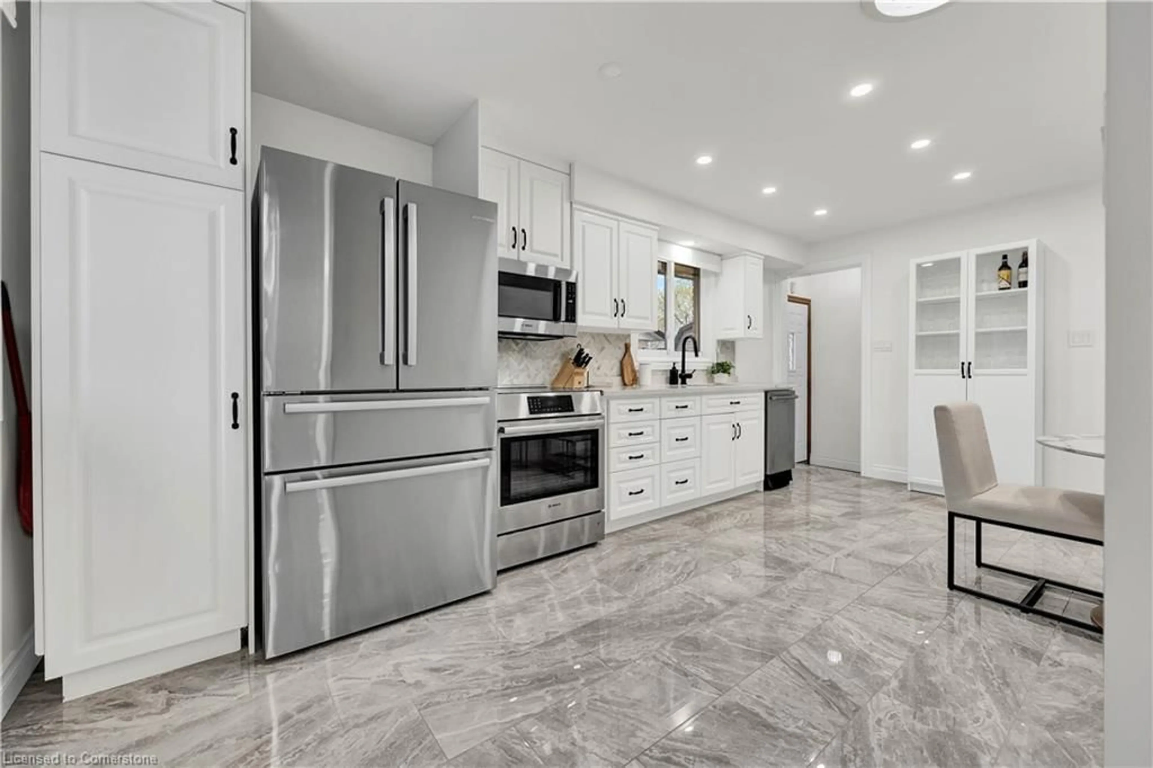Contemporary kitchen, ceramic/tile floor for 39 Cartier Dr, Kitchener Ontario N2E 1E3