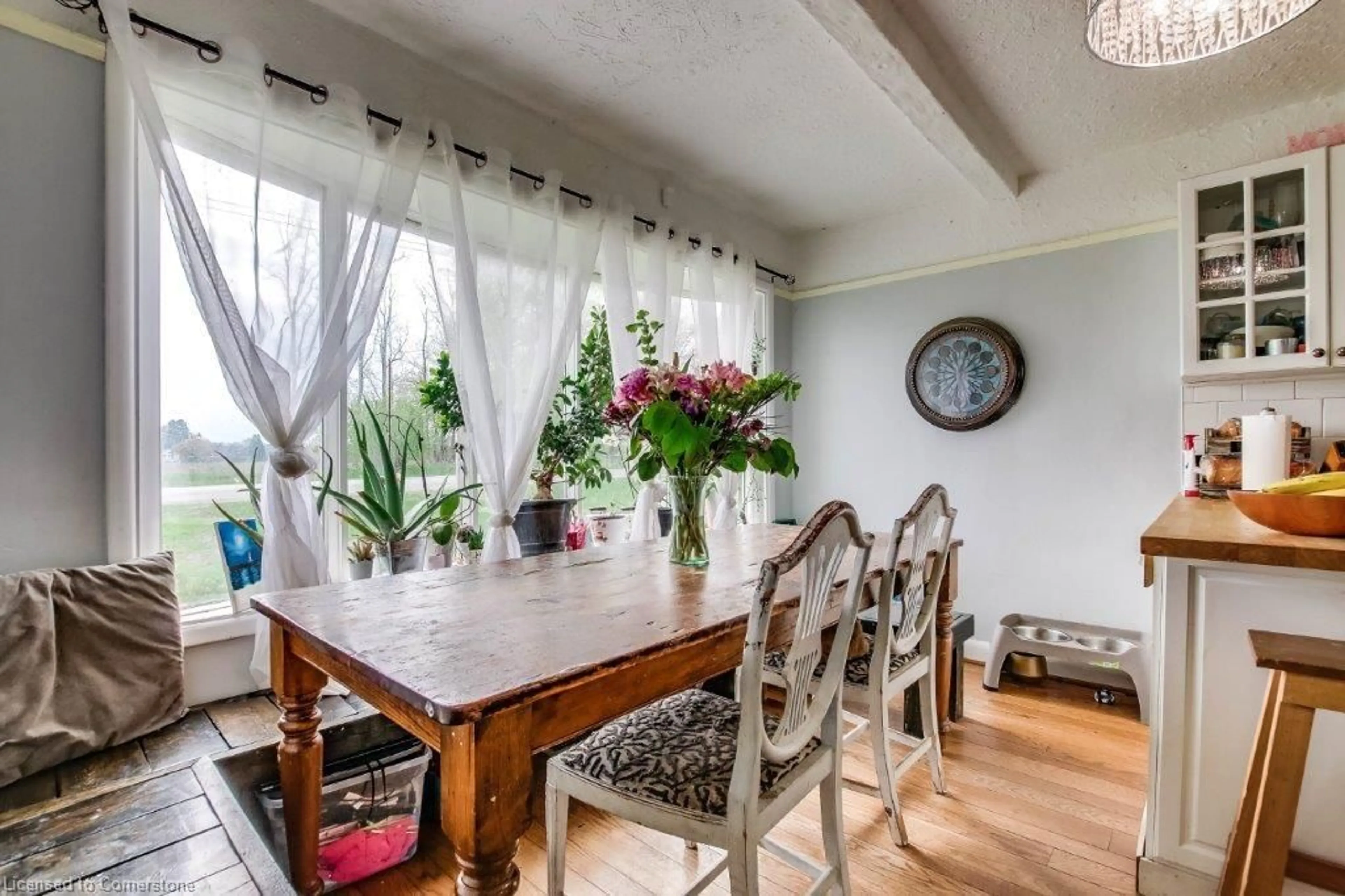 Dining room, wood/laminate floor for 451 Port Ryerse Rd, Simcoe Ontario N3Y 4K2