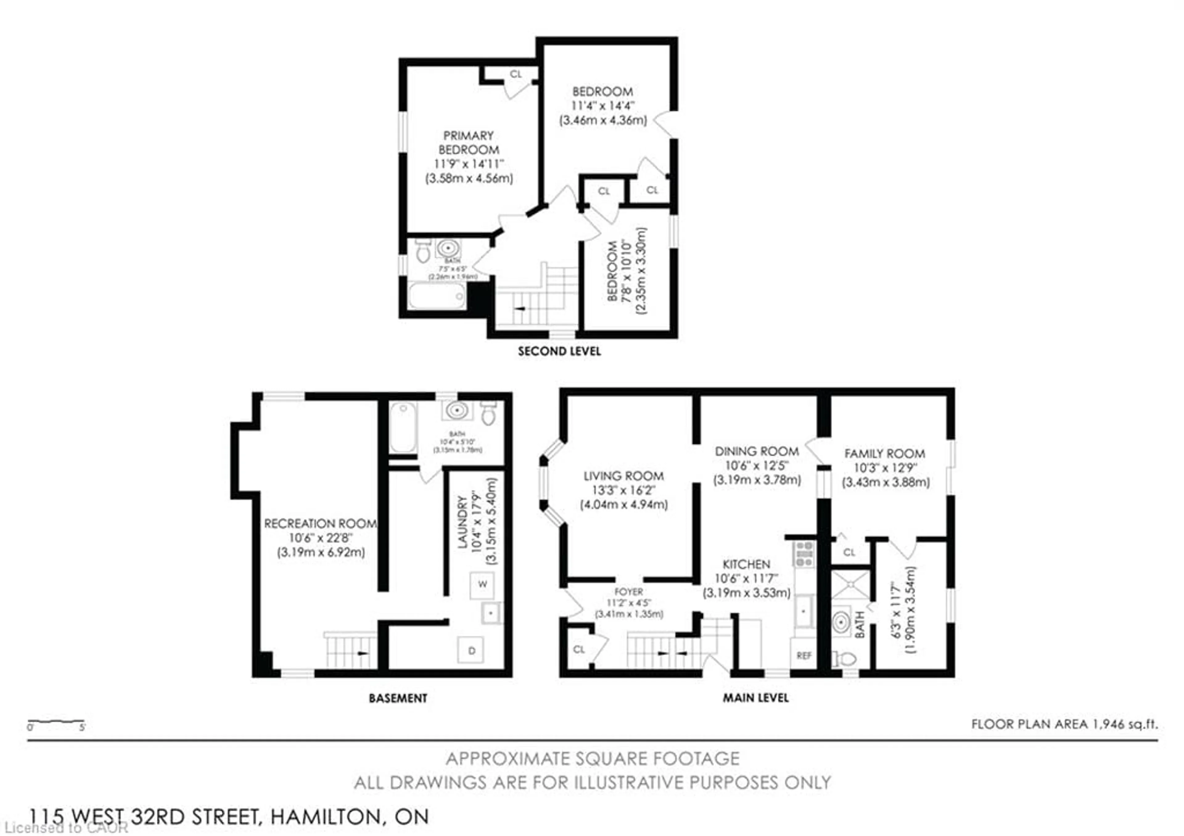 Floor plan for 115 West 32nd St, Hamilton Ontario L9C 5G8