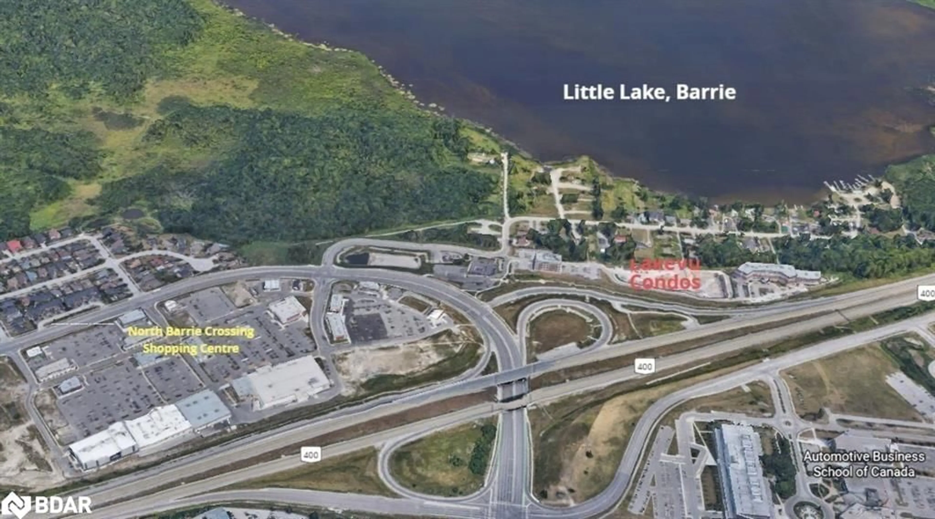 A pic from outside/outdoor area/front of a property/back of a property/a pic from drone, water/lake/river/ocean view for 58 Lakeside Terrace Terr #807, Barrie Ontario L4M 0L5