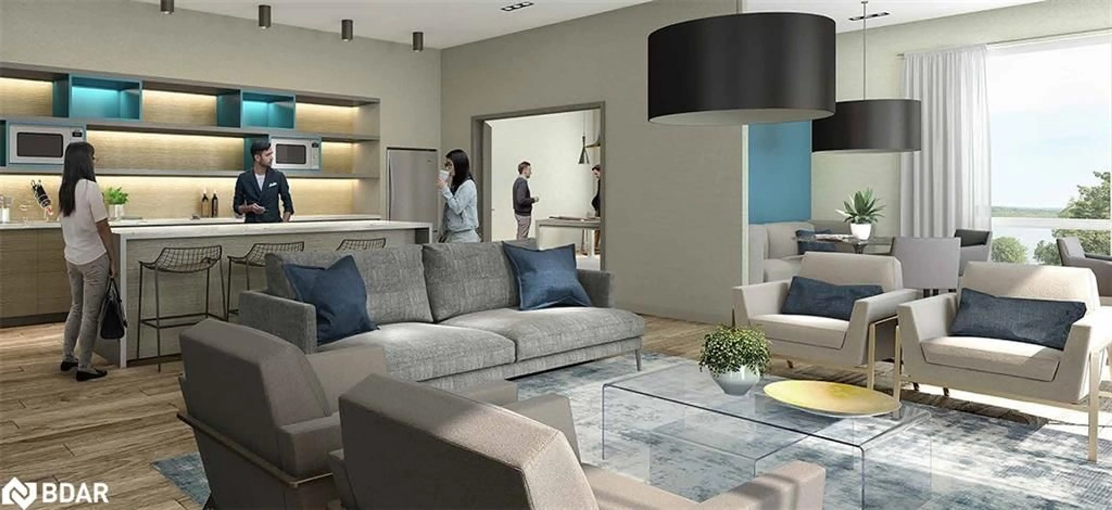 Living room with furniture, unknown for 58 Lakeside Terrace Terr #807, Barrie Ontario L4M 0L5