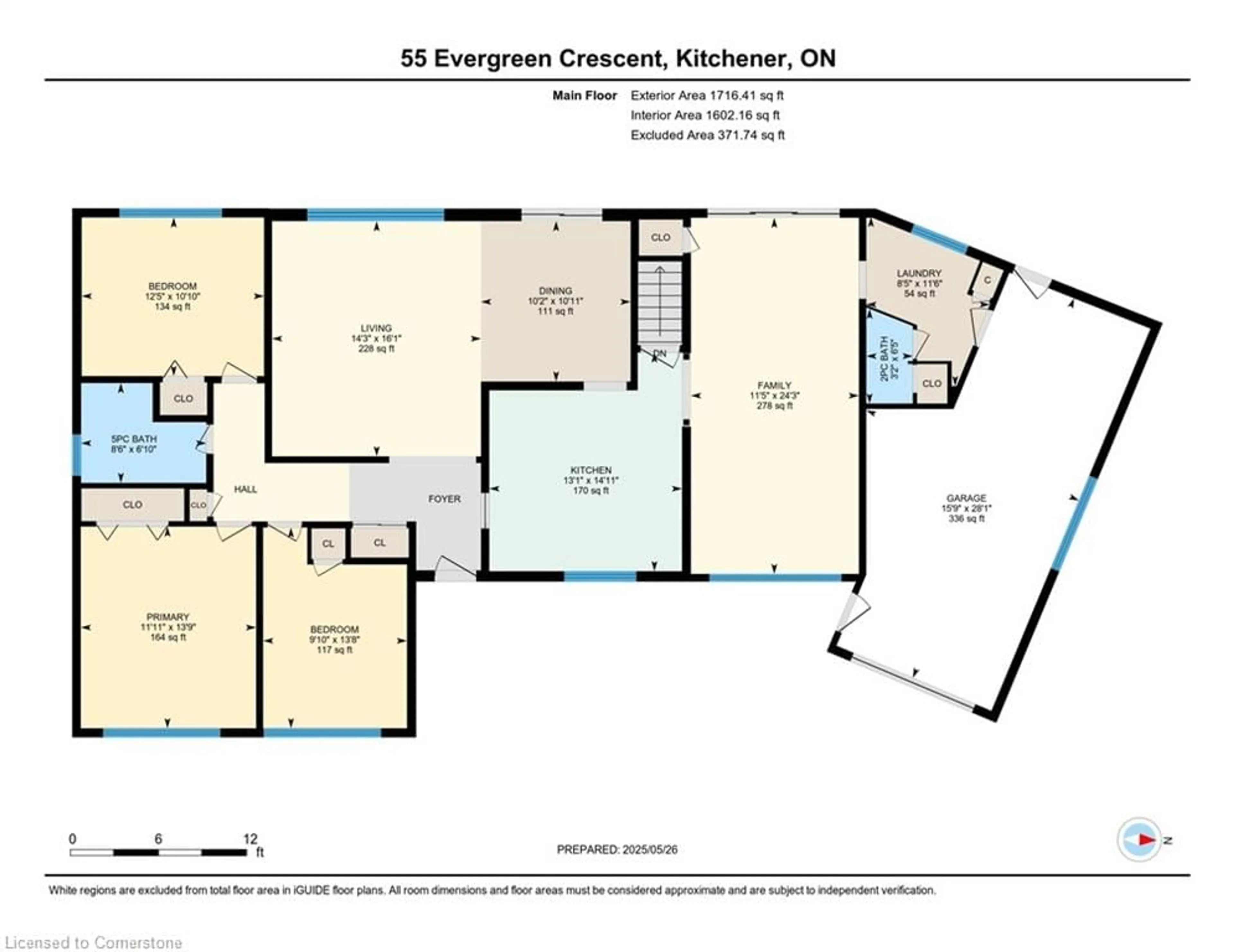 Floor plan for 55 Evergreen Cres, Kitchener Ontario N2M 4J3