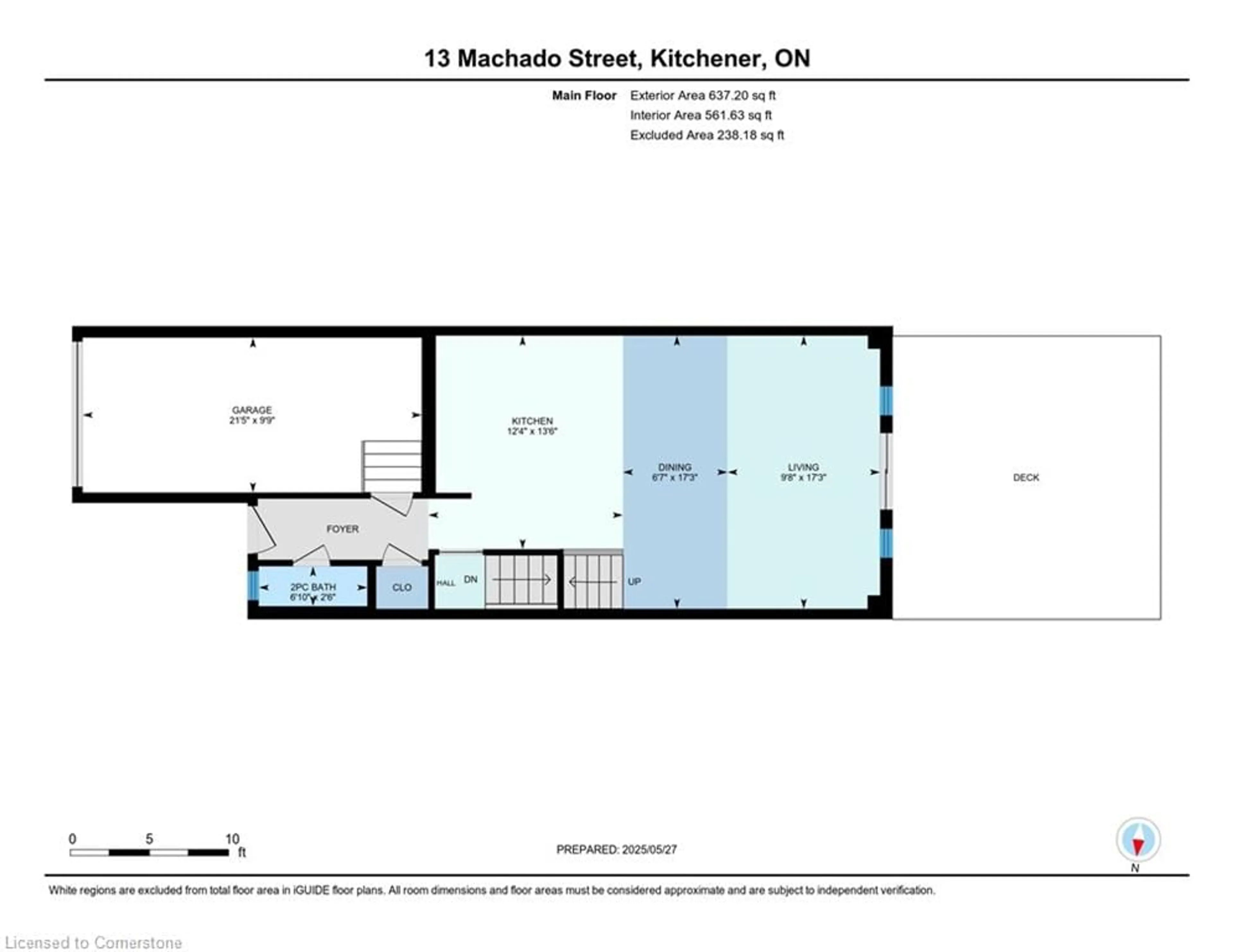 Floor plan for 13 Machado St, Kitchener Ontario N2R 0C1