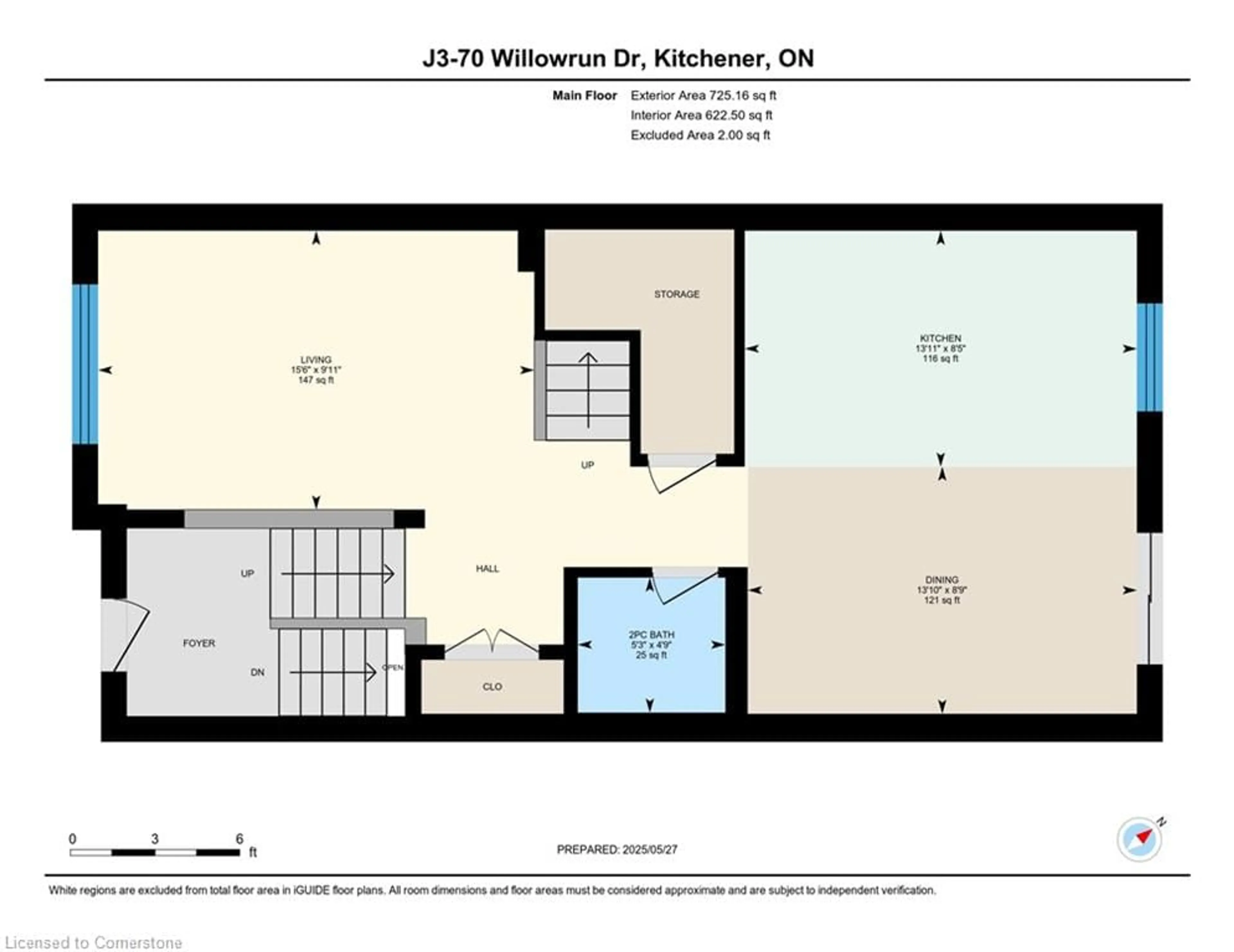 Floor plan for 70 Willowrun Dr #J-3, Kitchener Ontario N2A 0J3